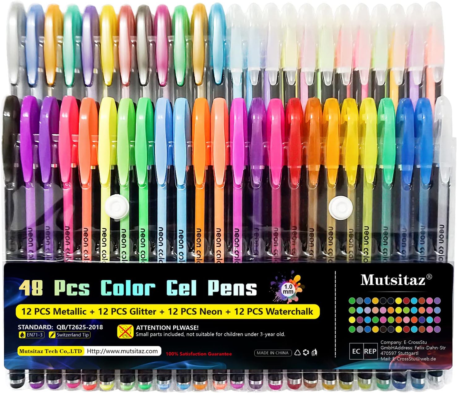 Mutsitaz 48 Packs Color Gel Ink Pens Set for Adult...