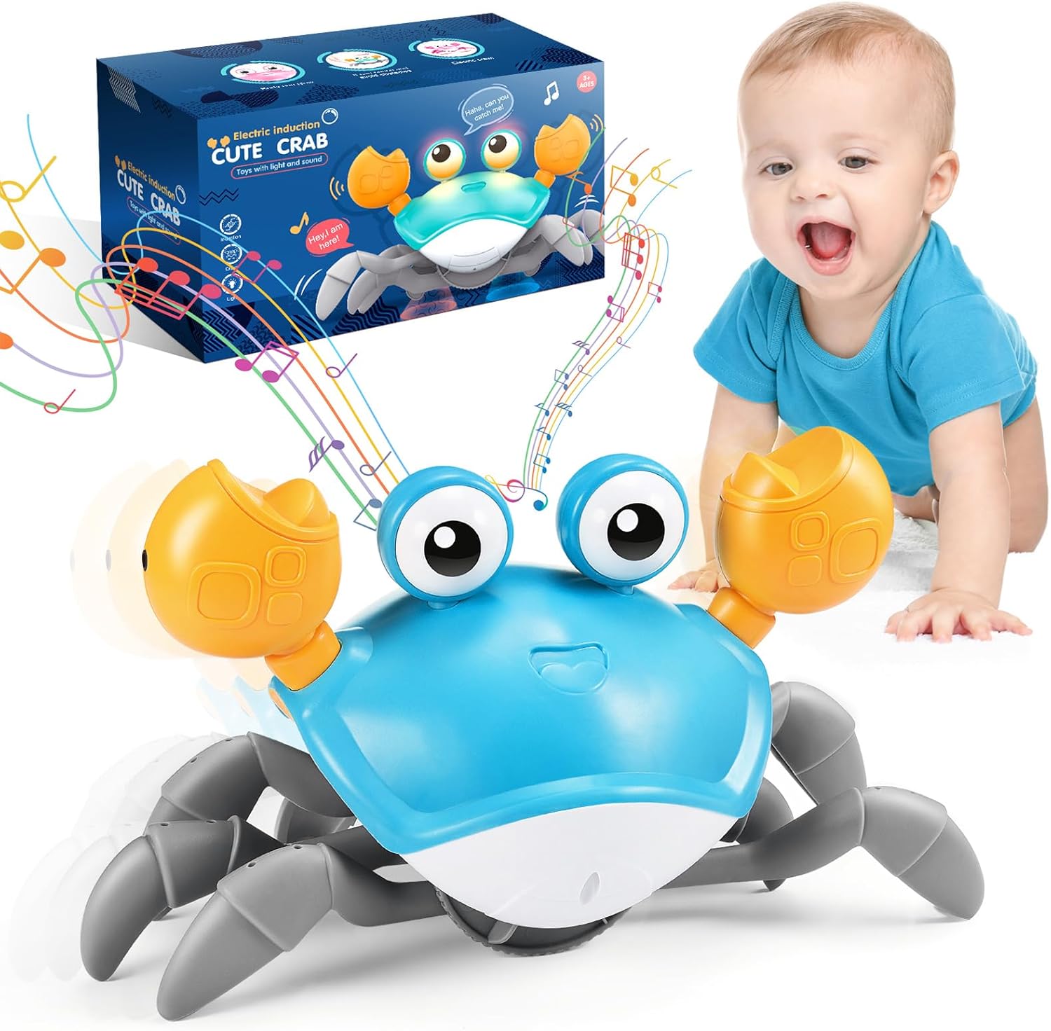 Veopoko Crawling Crab Toy, Baby Sensory Toys 0 6 Months Gifts for 1 2 3 4 Year O...