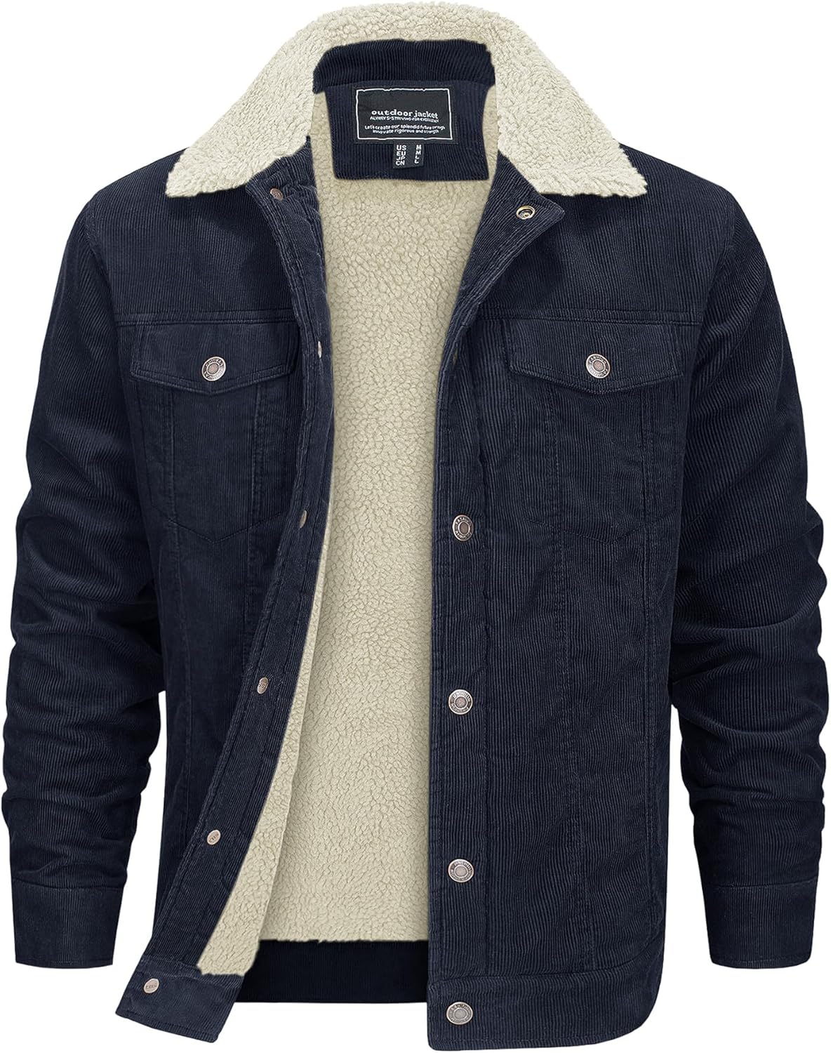 EKLENTSON Men's Corduroy Jackets Cotton Sherpa Fleece Lining Trucker Coat Winter...