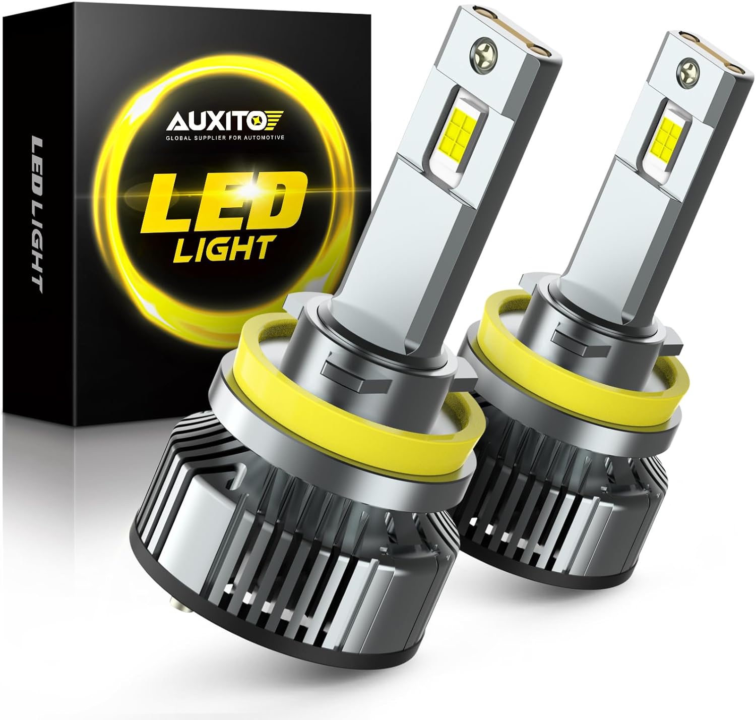 AUXITO H11 H9 H8 LED Bulbs Fog Light Bulbs, 900% Brightness 6500K Cool White, CS...