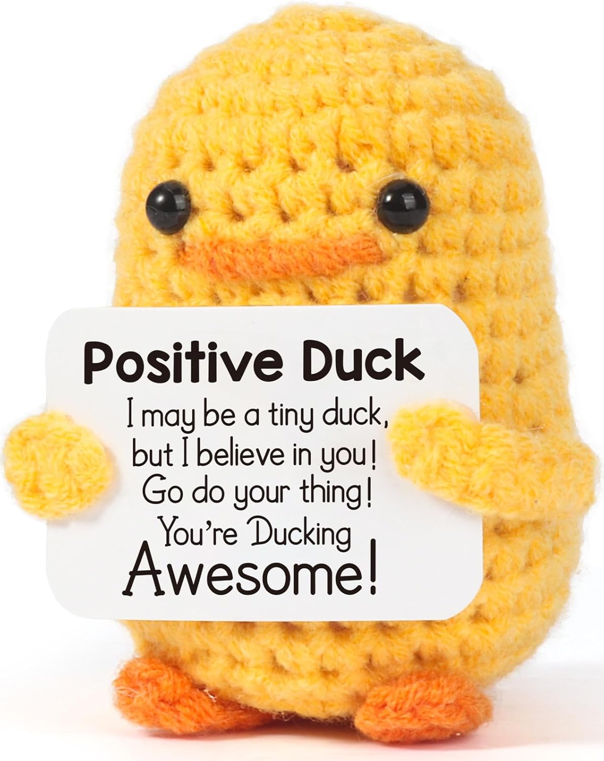 MBL Inspirational Crochet Positive Duck – Handmade Emotional Cheer Support Funny...