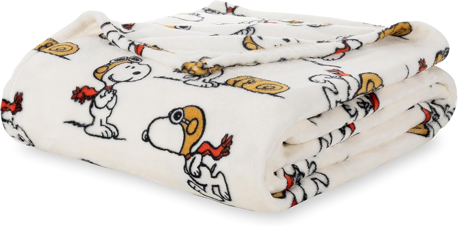 Berkshire Blanket Peanuts® VelvetLoft® Cute Character Snoopy Plush Blanket,The F...