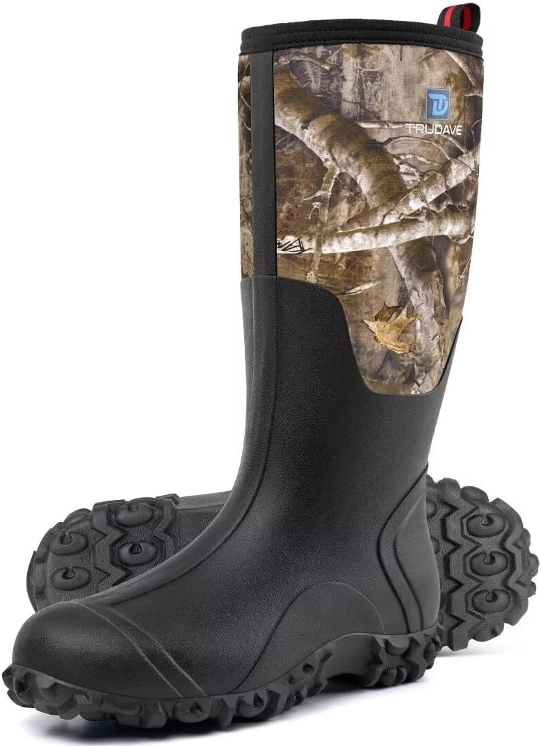 Rubber Boots for Men with Steel Shank, Waterproof Insulated Reliable Rain Boots...