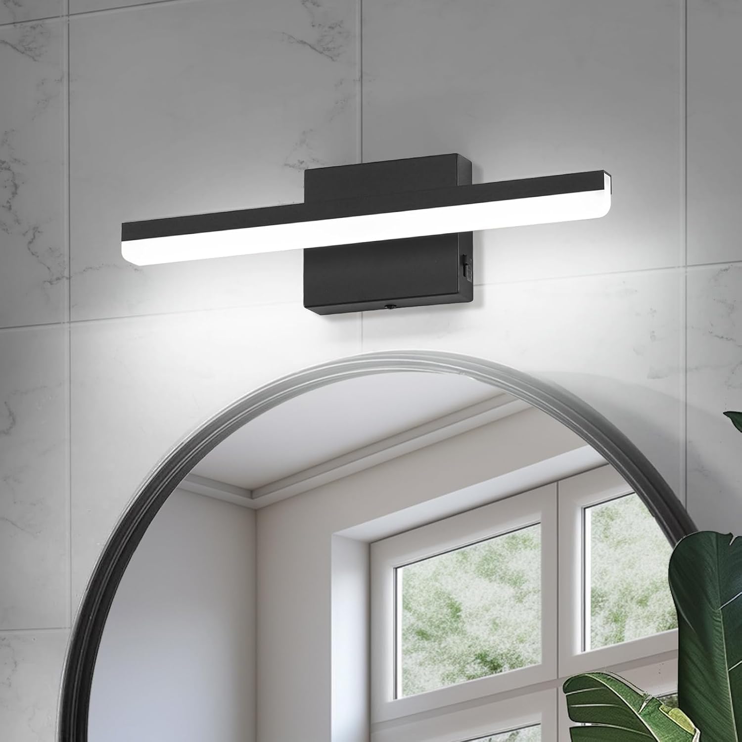 Bathroom Vanity Light Fixtures Over Mirror 15.7 Inch Modern 12W LED Black Bathro...