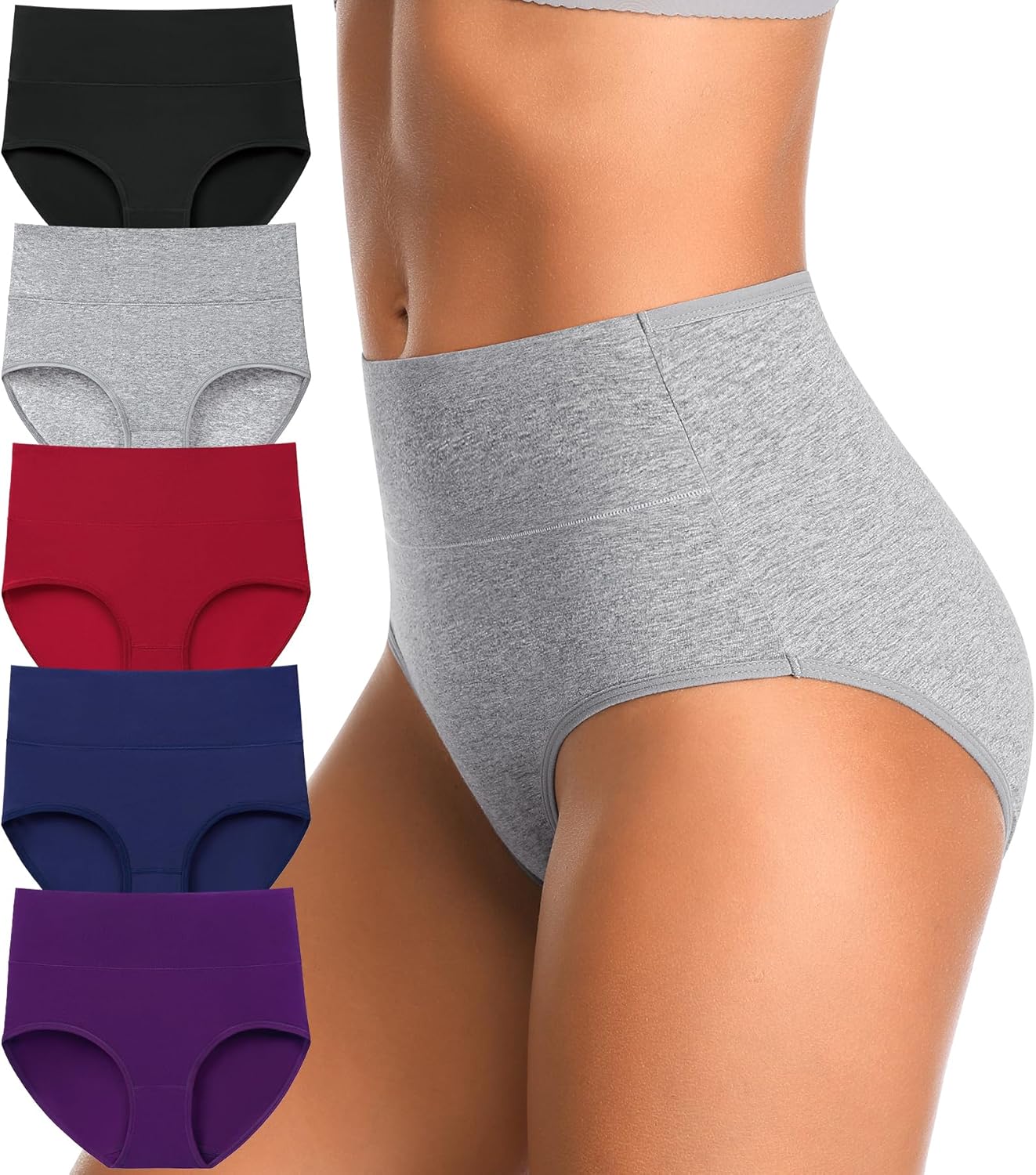 High Waisted Postpartum Underwear Slight Tummy Control Underwear Soft Full Cover...
