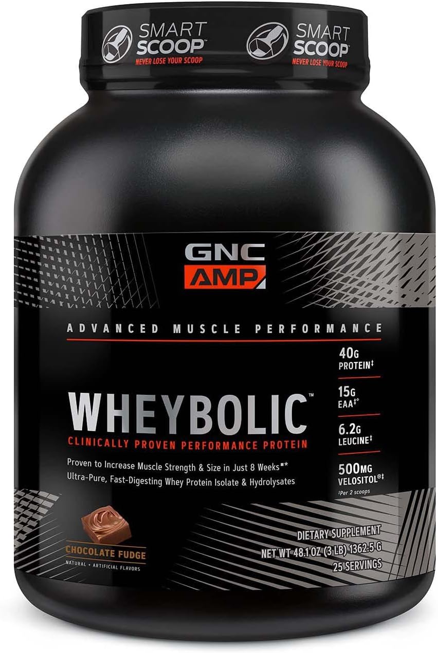GNC AMP Wheybolic Whey Protein Powder Isolate with BCAA| Targeted Muscle Buildin...