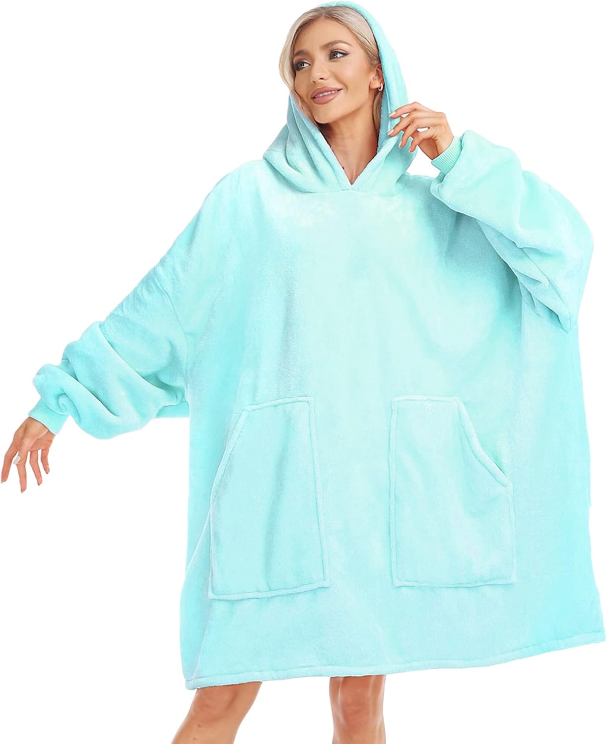 Kipswiza Blanket Hoodie - Wearable Blankets Oversized Cozy Flannel Sweatshirt Bl...