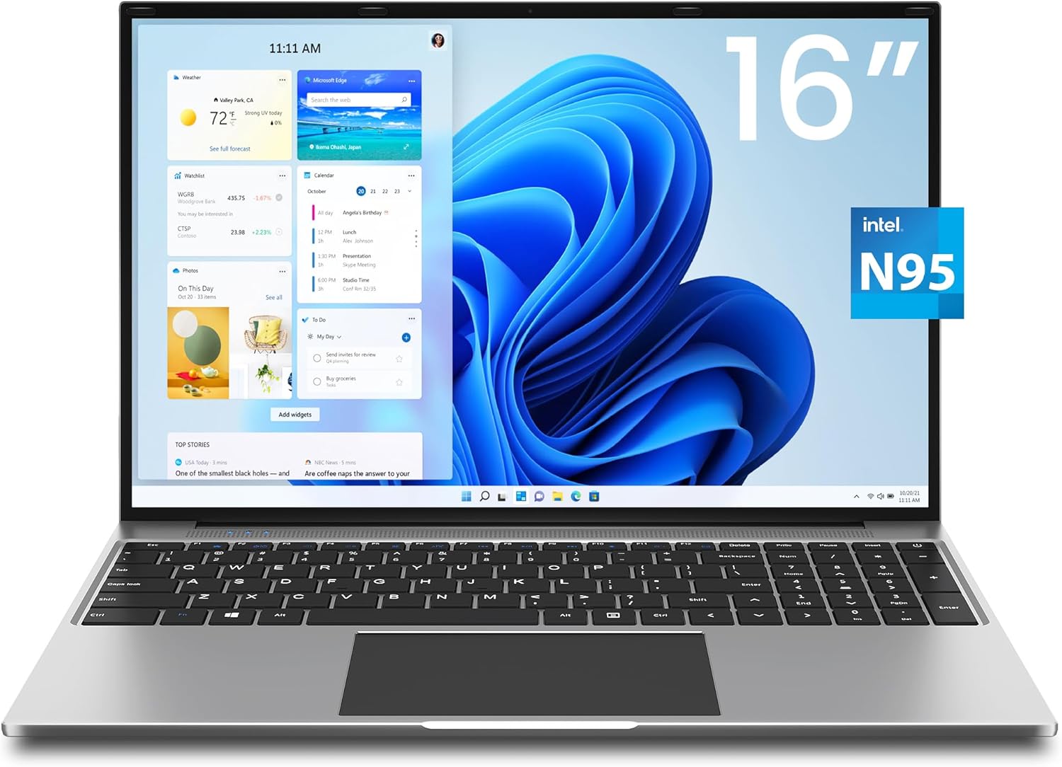 Jumper 16 Inch Laptop, 4-Core N95 Processor, Up to 3.4Ghz, 16GB RAM, 640GB Stora...