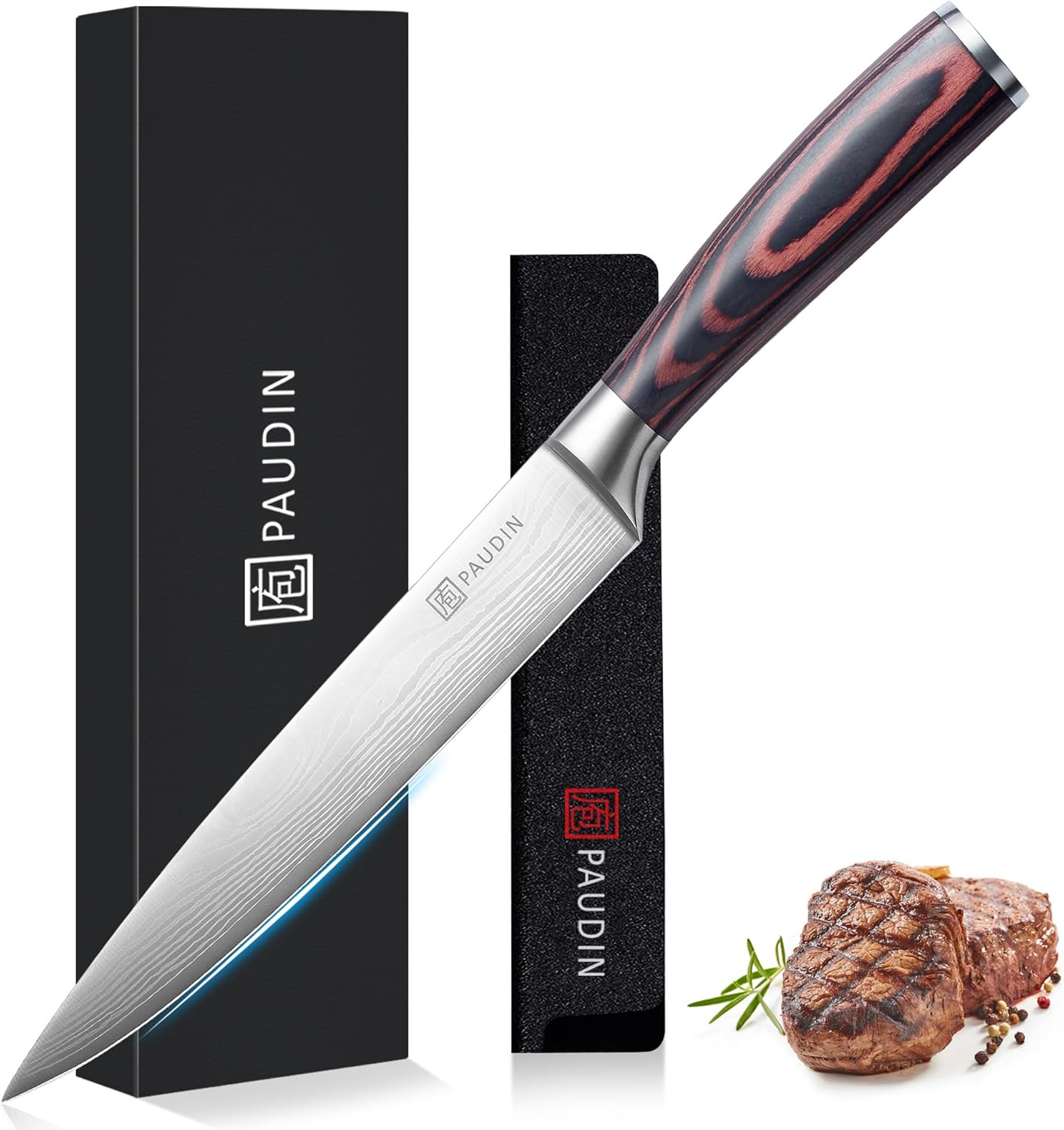 PAUDIN Carving Knife, Sharp Kitchen Knife 8 Inch, German High Carbon Stainless S...