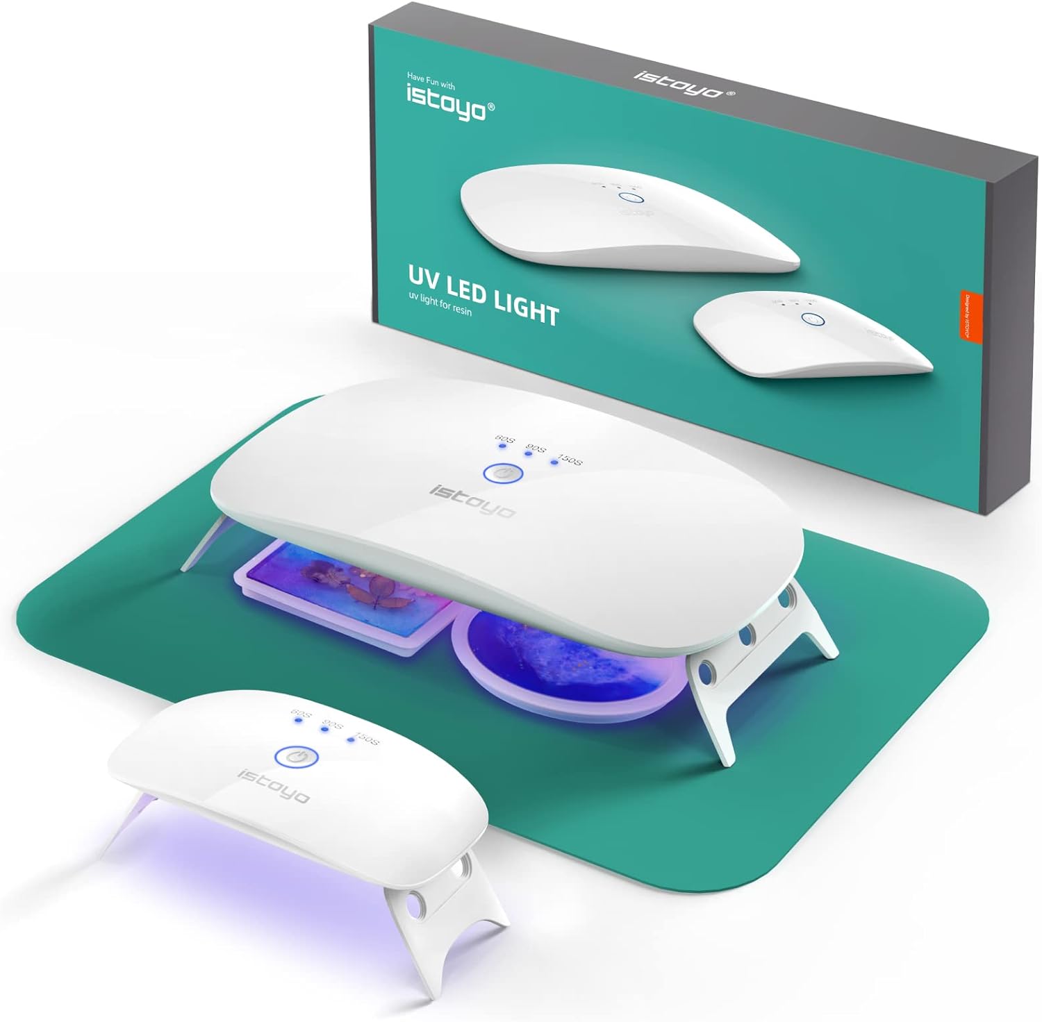 ISTOYO 2 Pack UV Light for Resin, Large Size Dual...