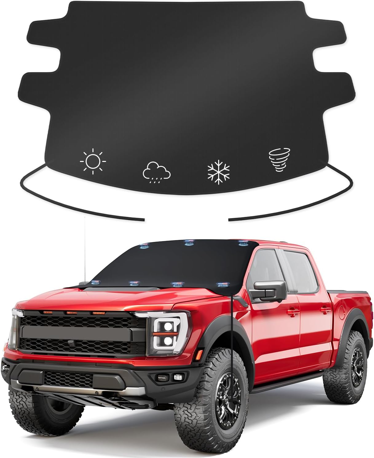 2025 Upgrade Car Windshield Snow Cover for Ice & Snow - 600D Heavy-Duty Magnetic...