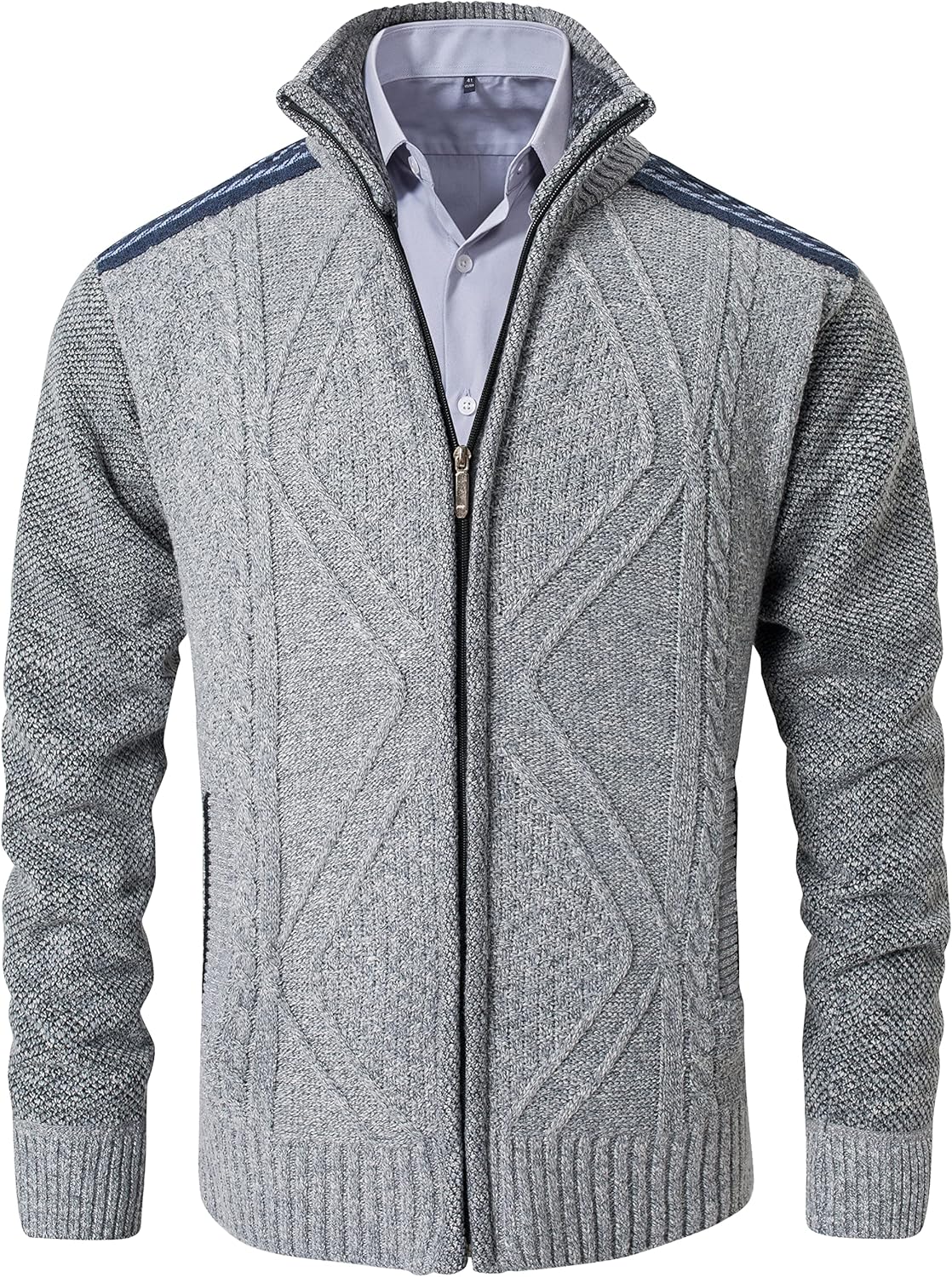 VtuAOL Men's Cardigan Sweaters Casual Full Zip Sweaters Knitted Cardigan with Po...