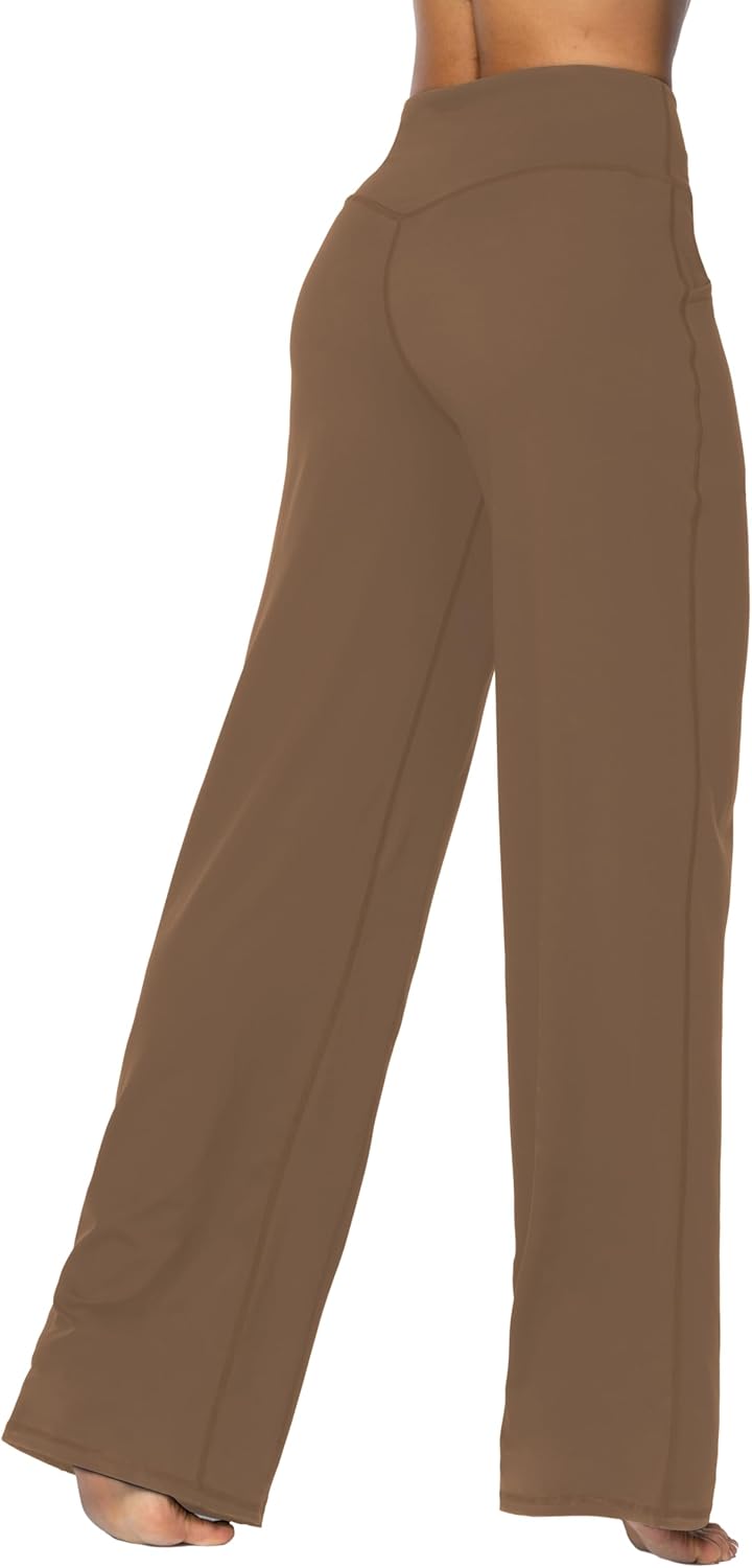Sunzel Wide Leg Pants Women High Waist Yoga Pants with Pockets Stretch Loose Com...