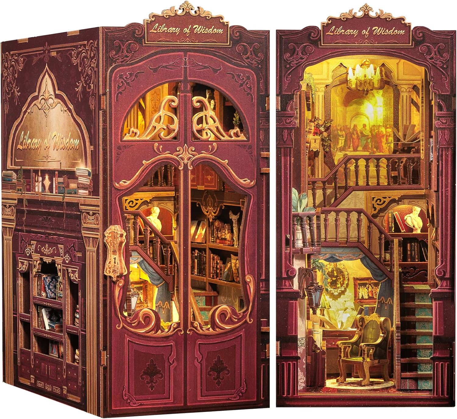 CUTEBEE Book Nook Kit-DIY Miniature Dollhouse Booknooks Kit for Adults,3D Wooden...