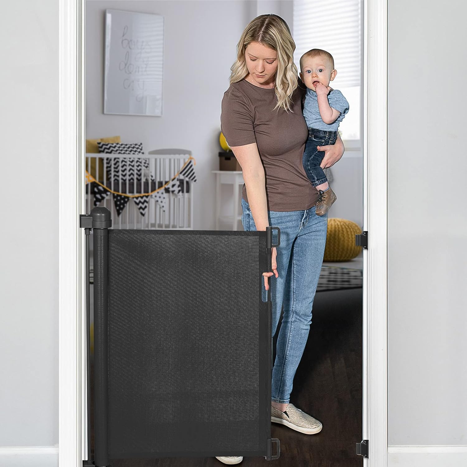 YOOFOR Extendable Gate for Children and Pets 0-140cm for Kids, Aluminium Alloy C...