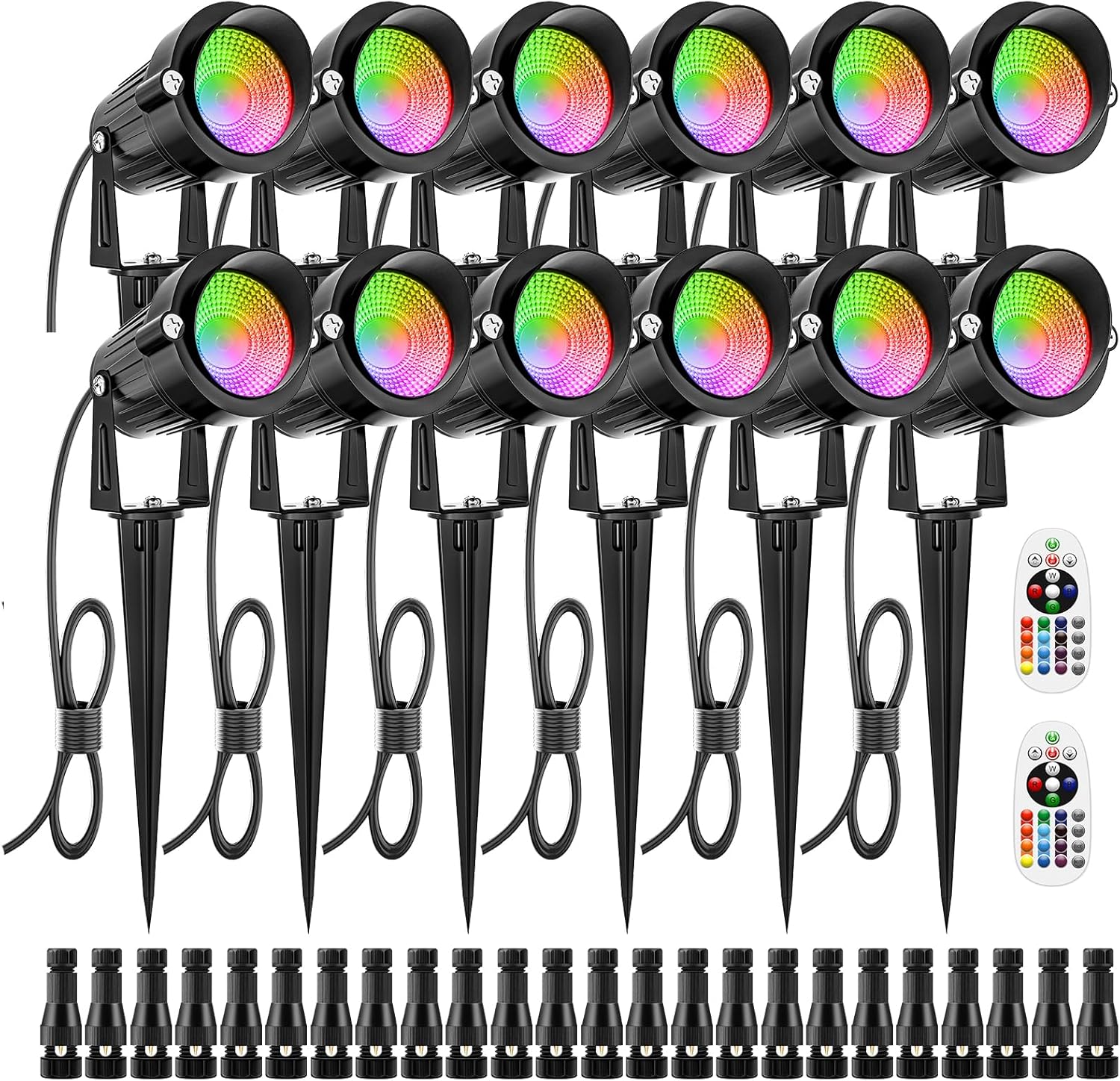 ZUCKEO 12W RGB Low Voltage Landscape Lights, LED Color Changing Landscape Lighti...