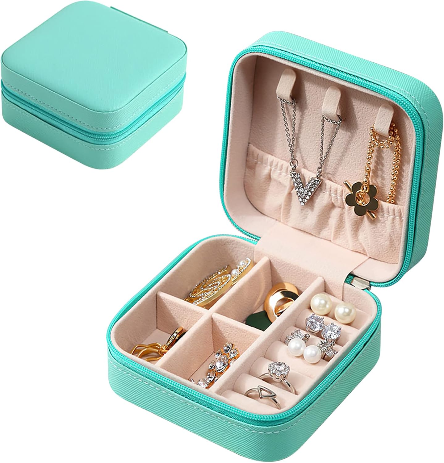 Eucomir Jewellery Box for Women, Mini Portable Jewelry Box Organiser,PU Leather...