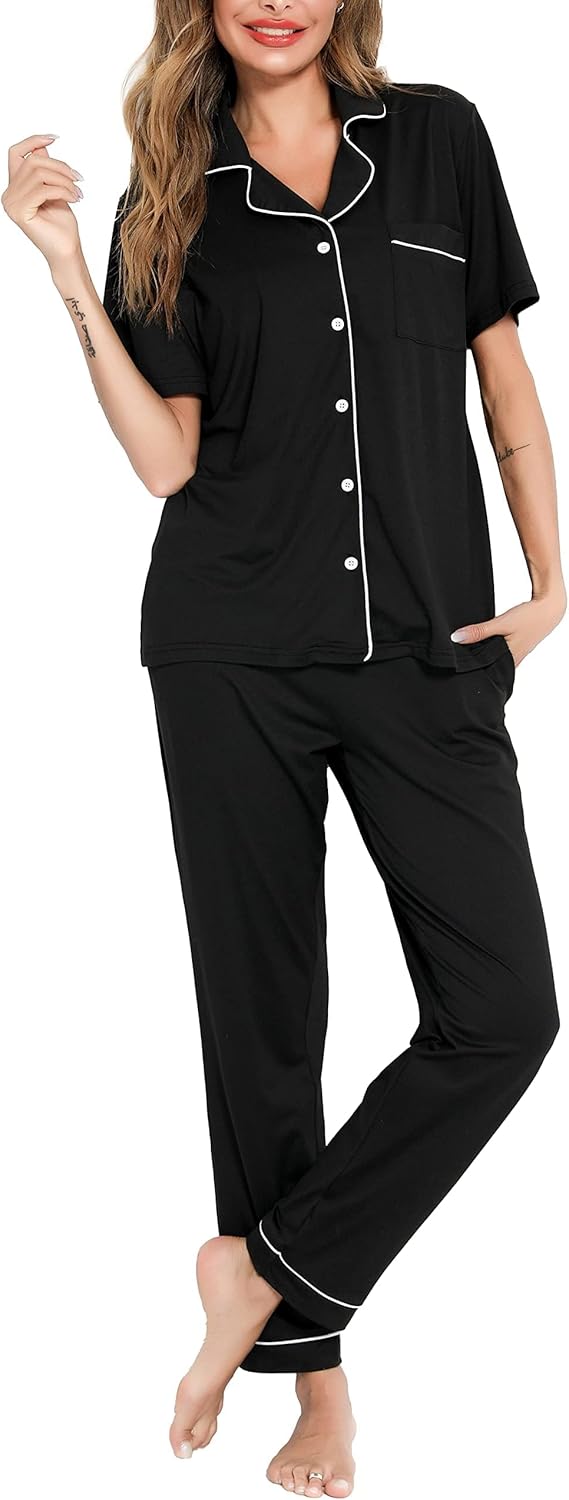 Lovasy Pyjamas for Women Soft Ladies Pyjamas Classic Pjs for Women Sets Cosy Wom...