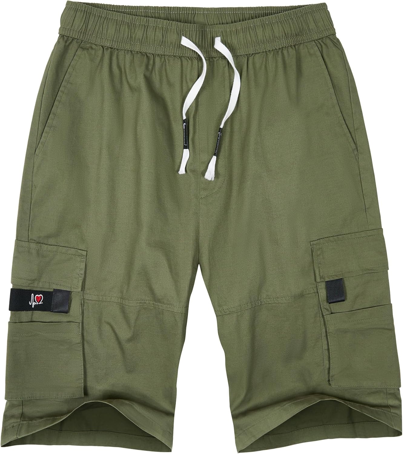 ELETOP Men's Cargo Shorts Casual Cotton Elastic Waist Work Shorts Drawstring Big...