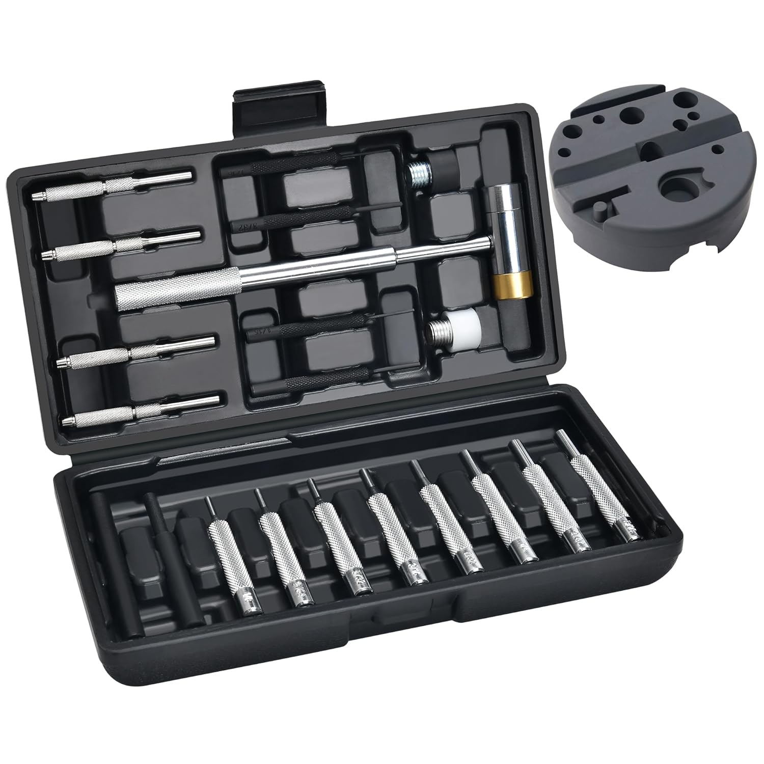 Punch Set, Roll Pin Punch Set, Punch Tool, Pin Punches with Replaceable Face Ham...