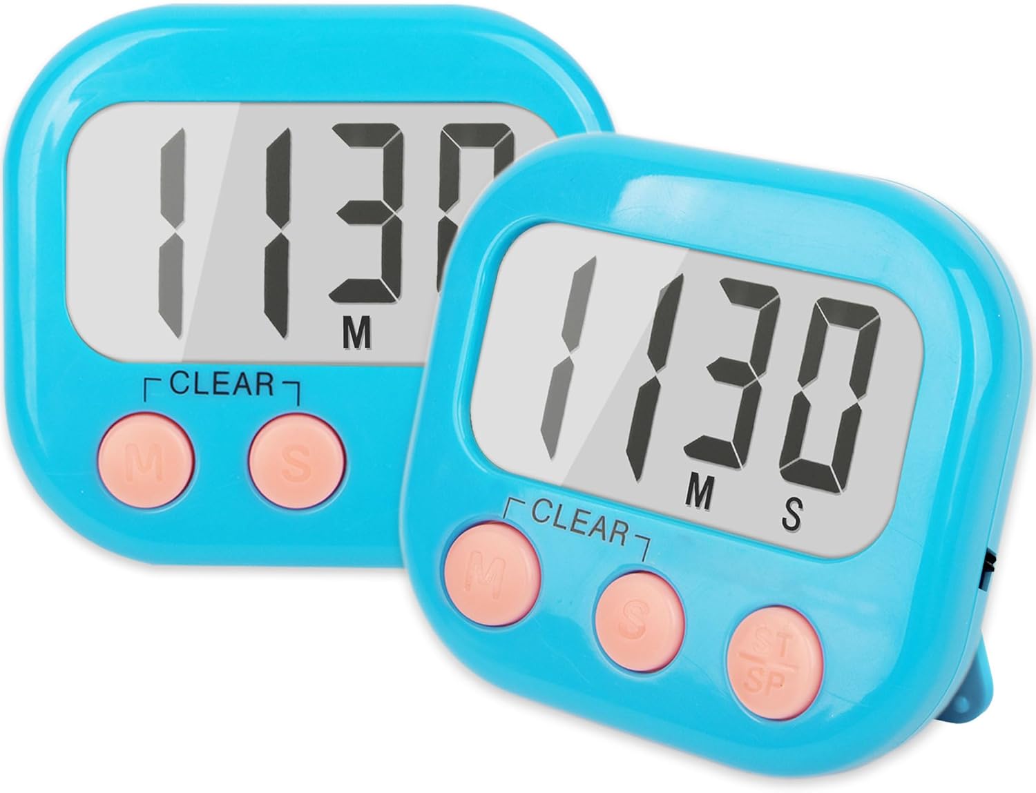 2 Pack Kitchen Timers Loud Ring Digital Timers for Cooking Magnetic Blue Blue 1