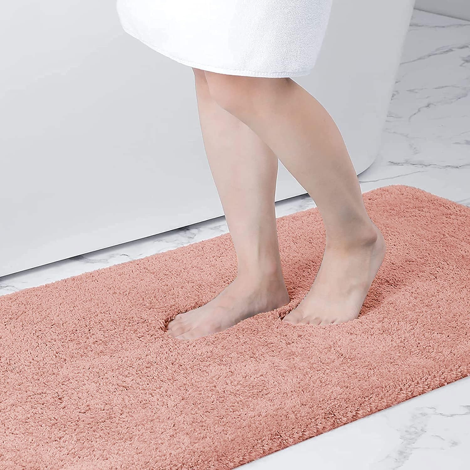 smiry Microfiber Bath Mat 40 x 60 cm, Non-Slip Super Absorbent Bathroom Mat, Ext...