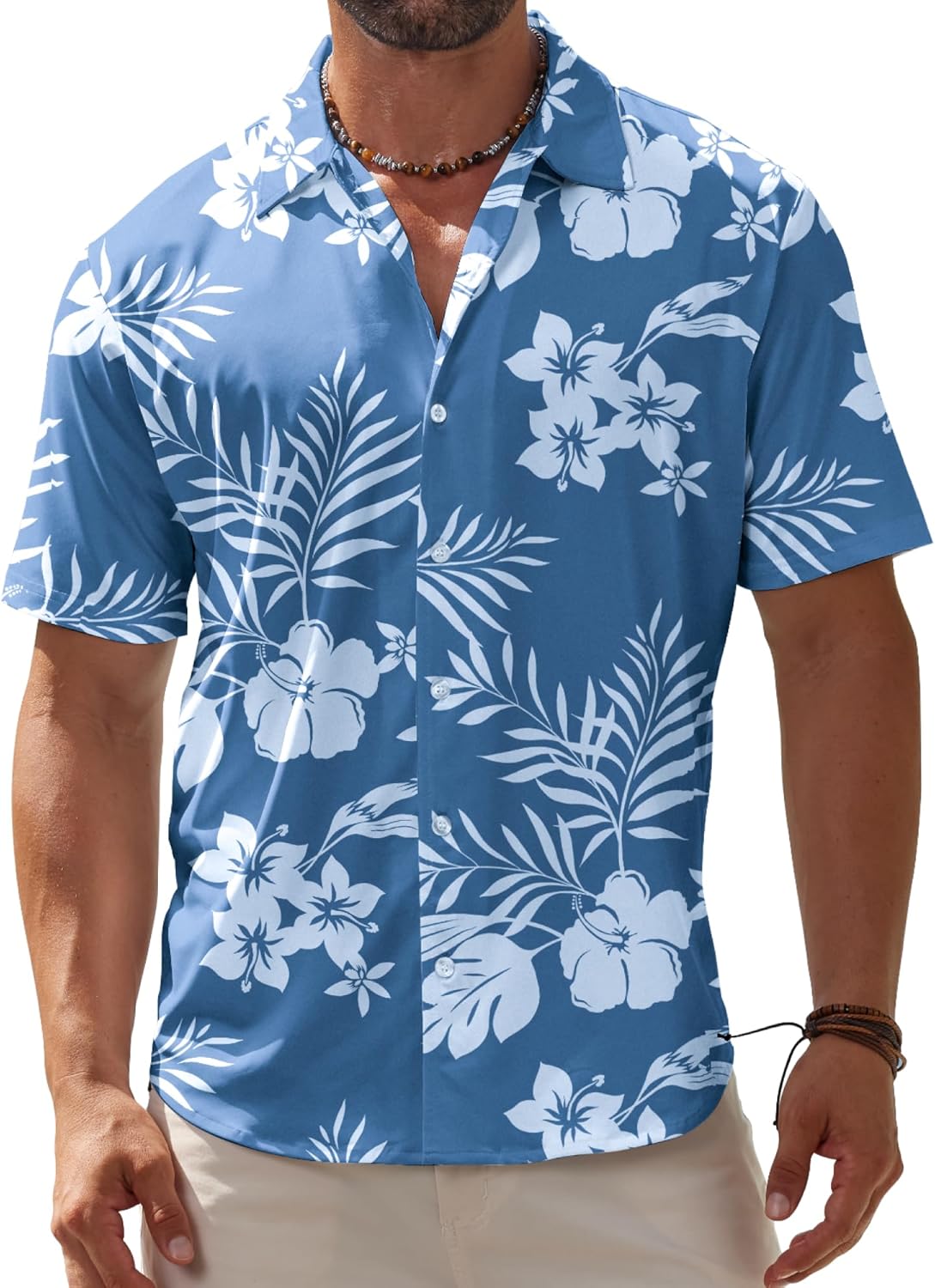 BOJIN Men's Hawaiian Wrinkle Free Short Sleeve But...