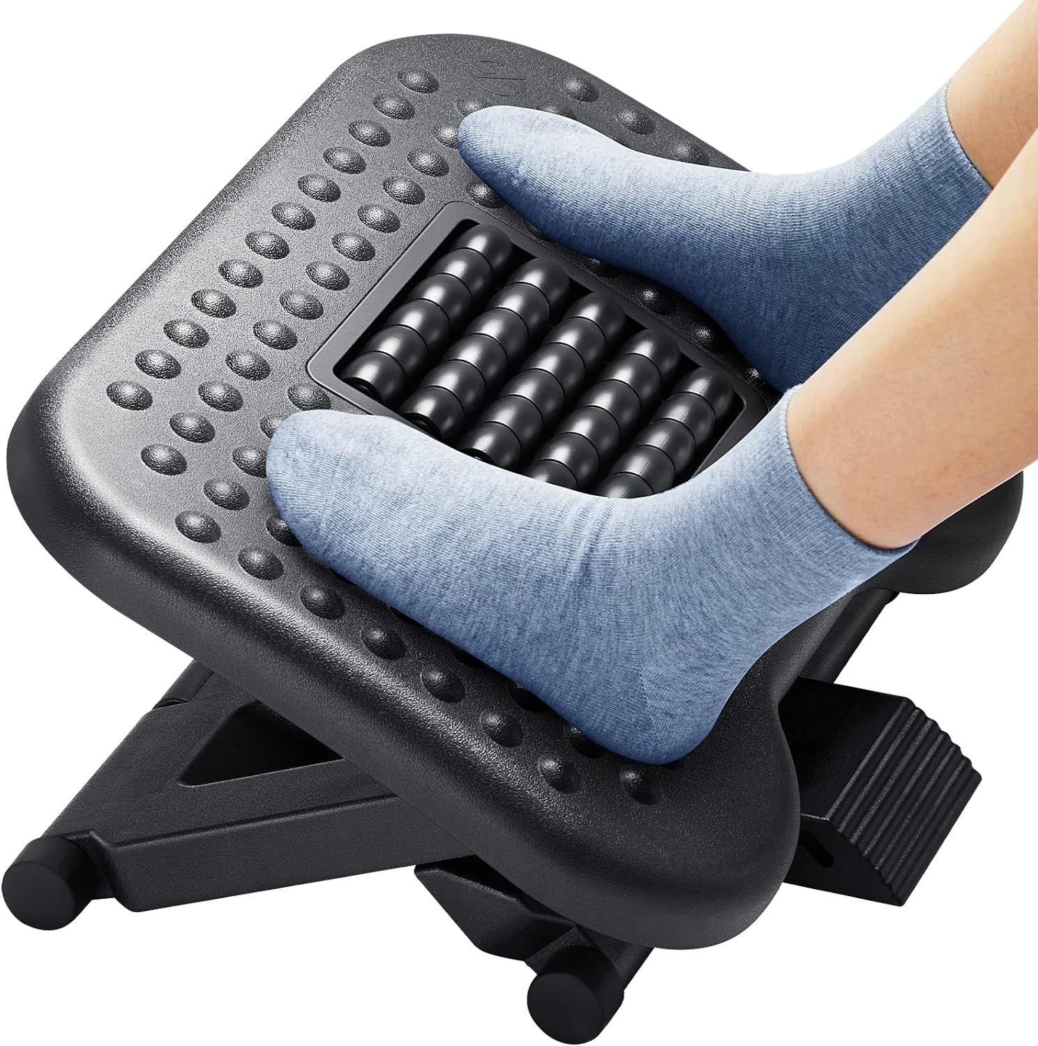 HUANUO Foot Rest, Foot Rest Under Desk with Massage Function, Adjustable Angle &...