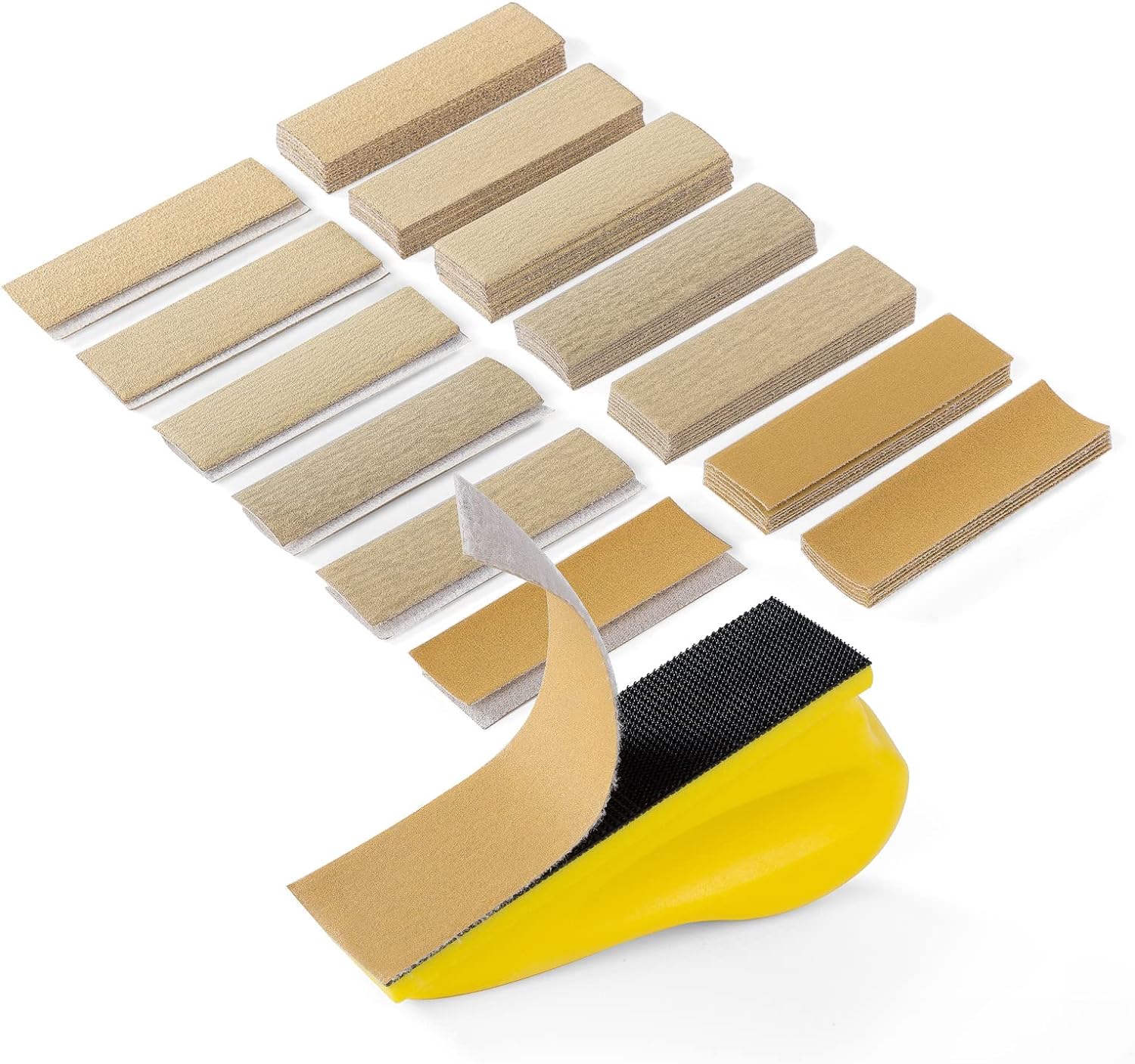 SATC Micro Hand Sanding Block Kit 3.5”x1.1”x1.8”Hand Sanding Block and 70 PCS Sa...