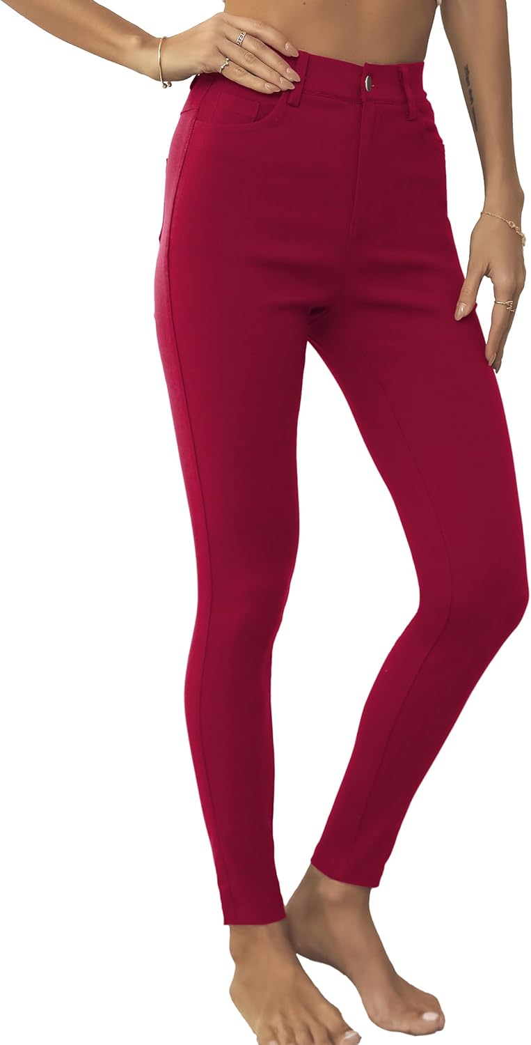 levaca Womens Jeggings High Waist Skinny Casual Work Pants Slim Pencil Trousers...
