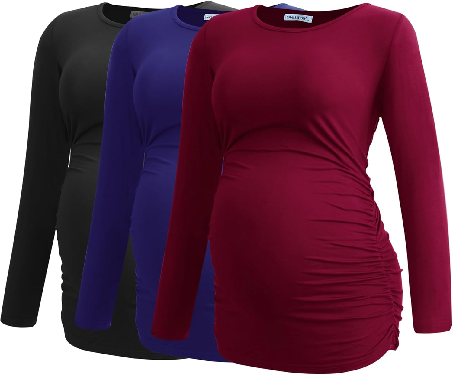 Smallshow Women's Maternity Tops Long Sleeve Pregnancy Clothes T Shirts 3-Packs...