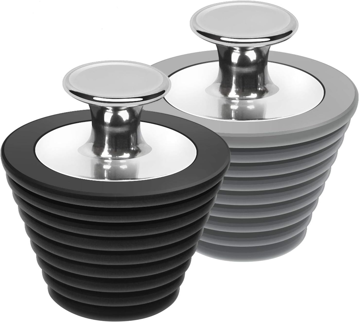 LEKEYE 2 Pack Universal Bath Plug, Drain Stopper for Bathtub and Bathroom Sink D...