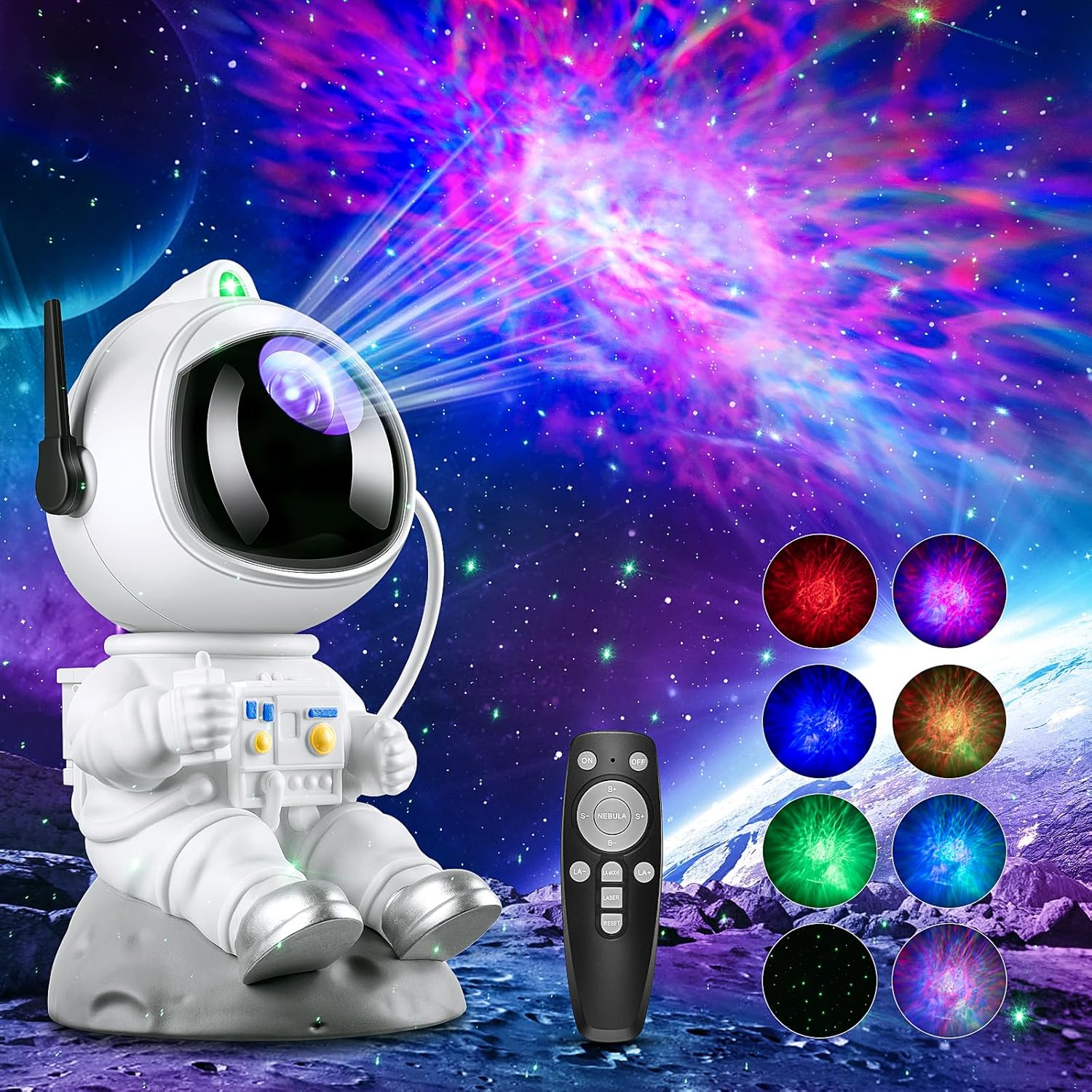 Astronaut Galaxy Star Projector Light - Starry Night Light Spaceman Light with 8...