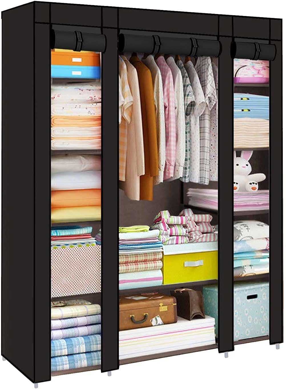 Trintion Fabric Canvas Wardrobe Cloth Wardrobes For Bedroom Clothes Storage Orga...