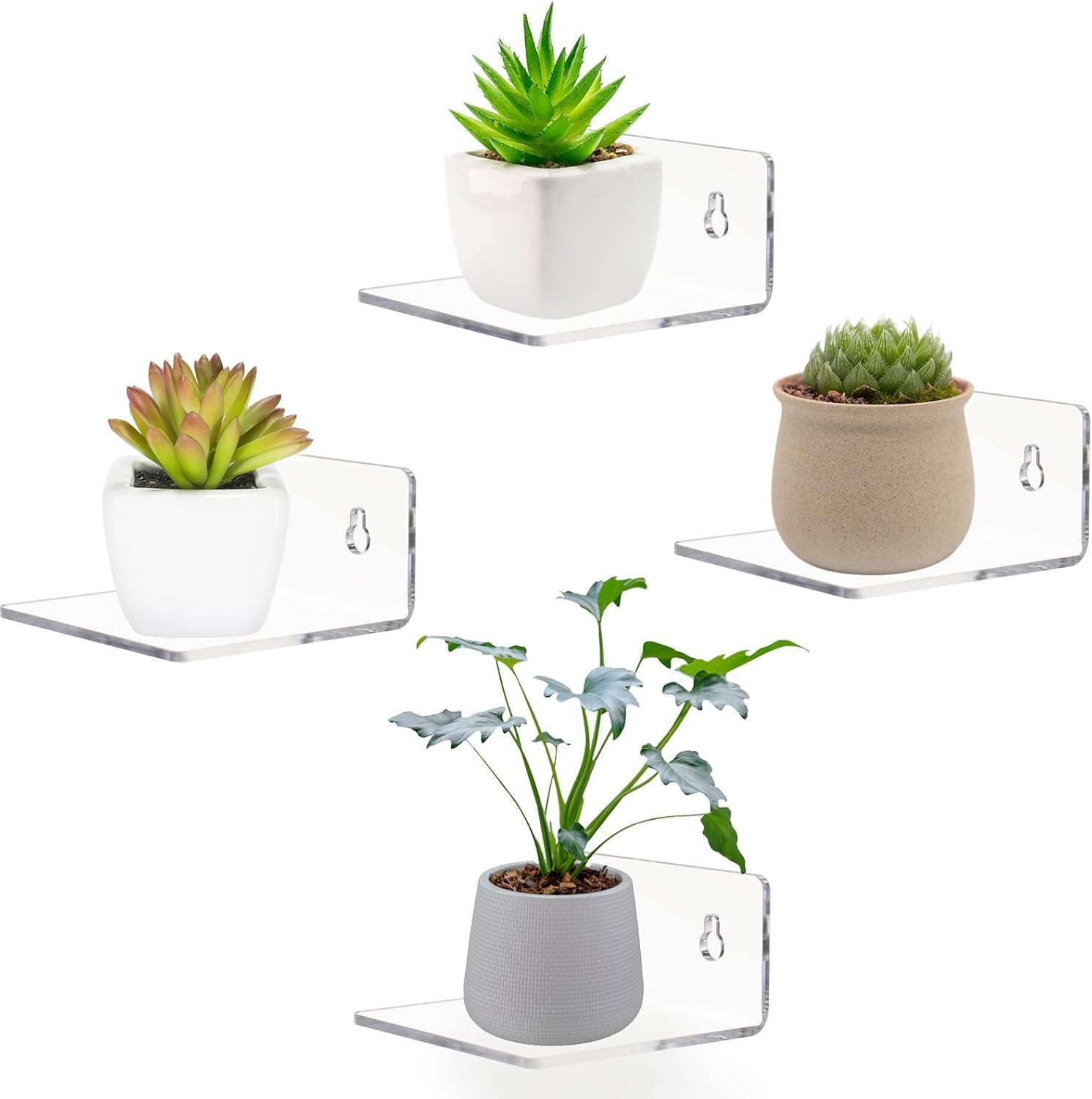 Acrylic Small Adhesive Wall Shelves,Mini Floating Shelves,Acrylic Display Shelve...