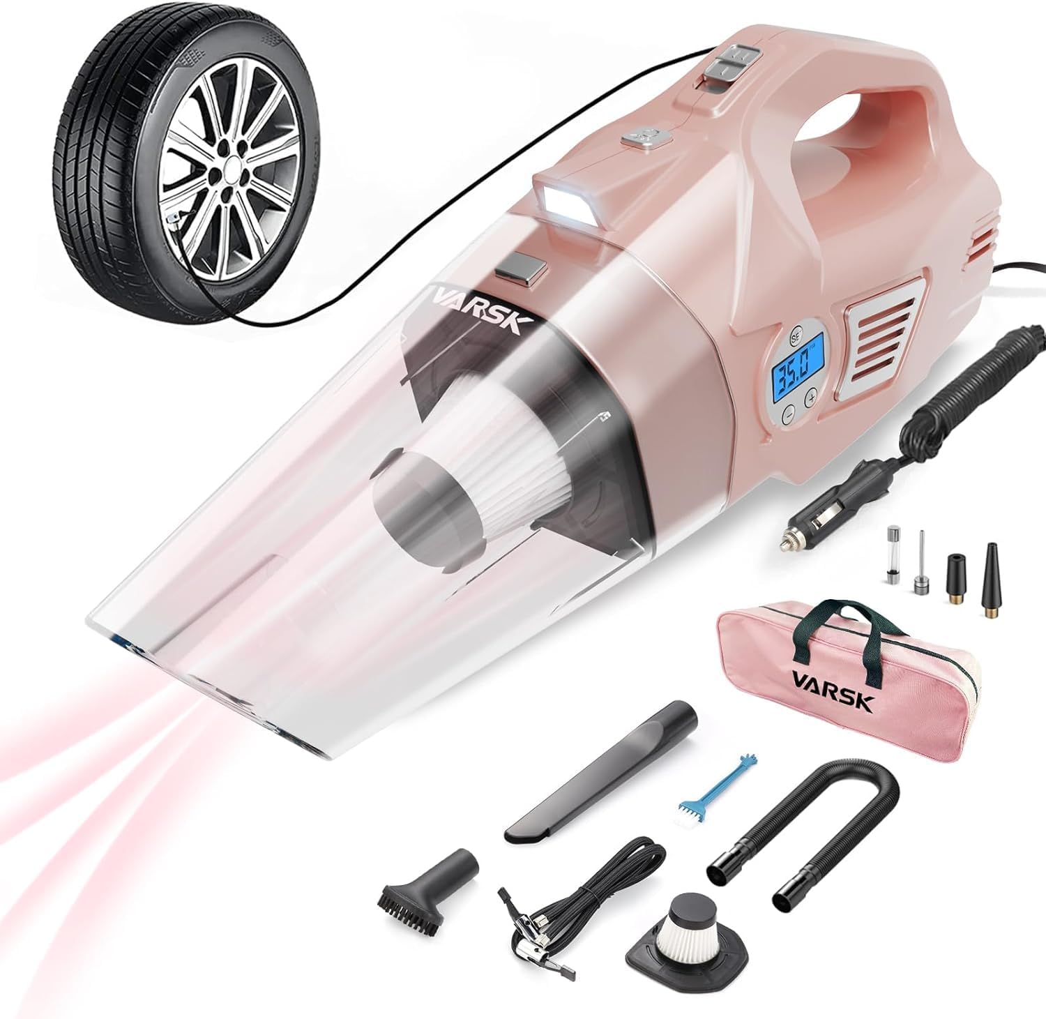 VARSK 4-in-1 Car Vacuum Cleaner High Power, Presen...