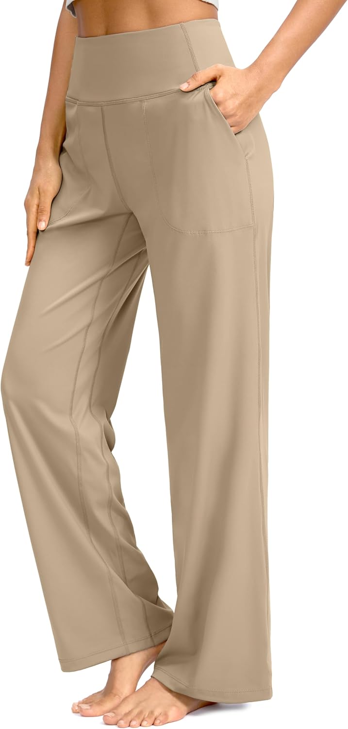 Soothfeel Wide Leg Pants for Women Yoga Work Pants with Pockets High Waist Loung...
