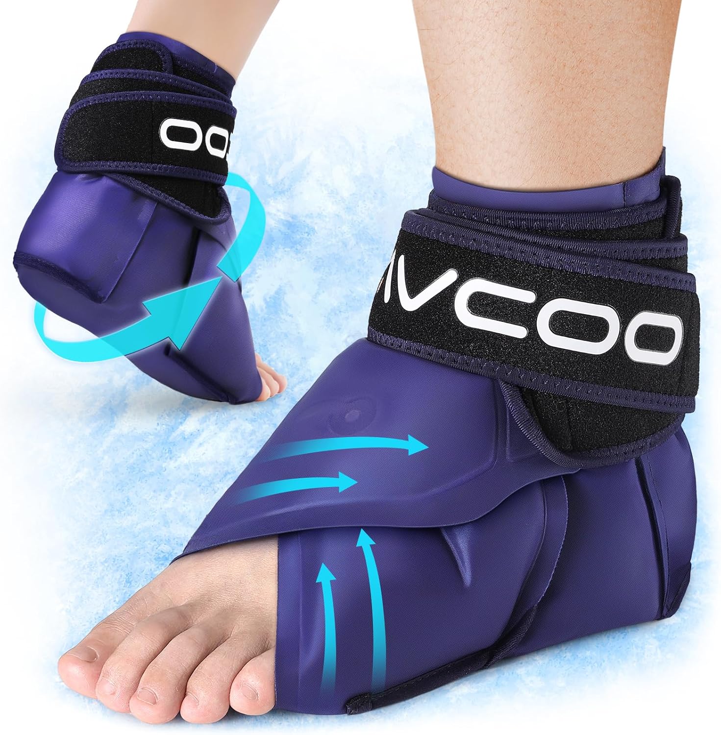 Ankle Ice Pack Wrap for Swelling, Foot Pain Relief, Reusable Gel Ice Packs for I...