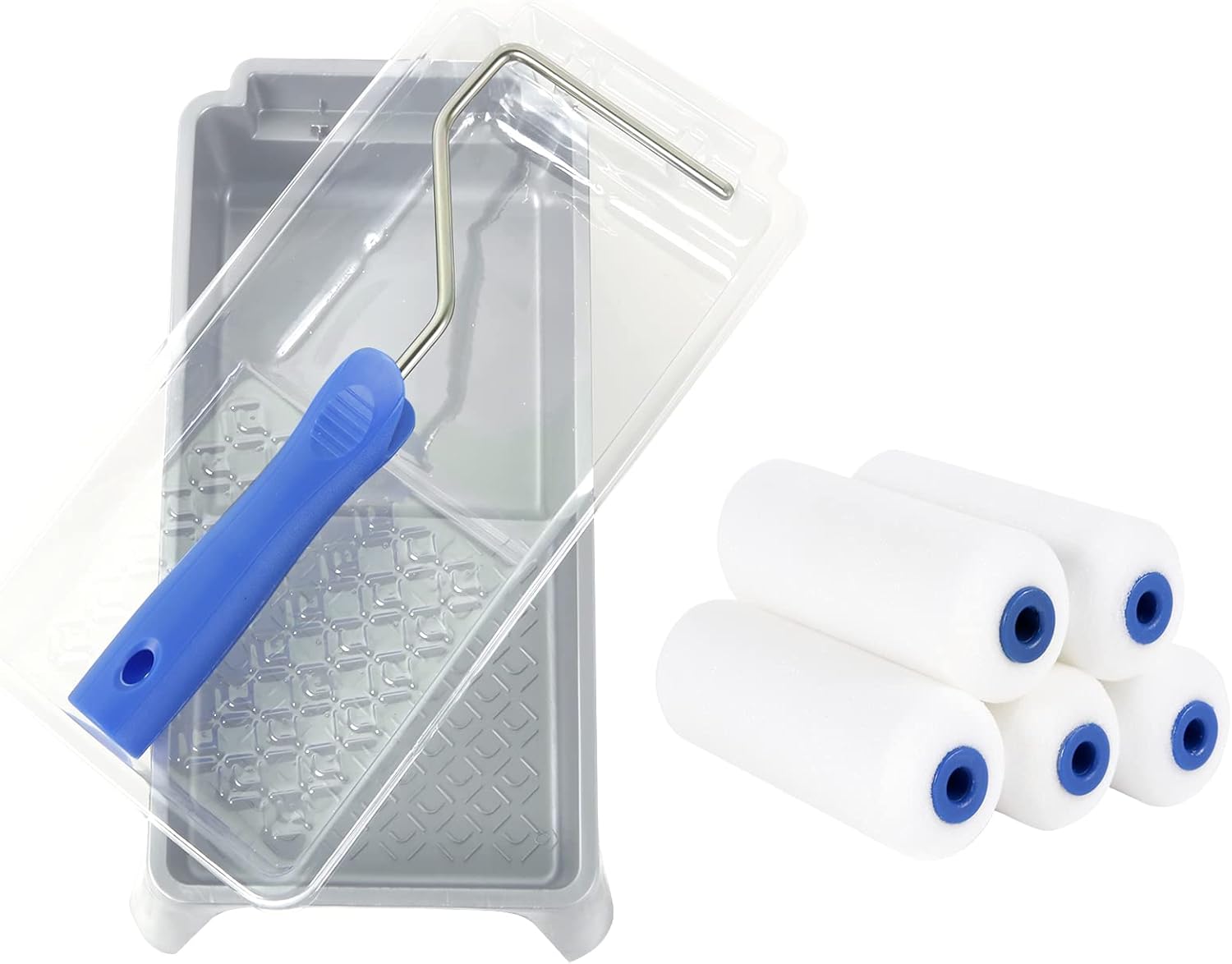 Mister Rui Foam Paint Roller Set, 4" Paint Roller Set, High Density Foam Paint R...