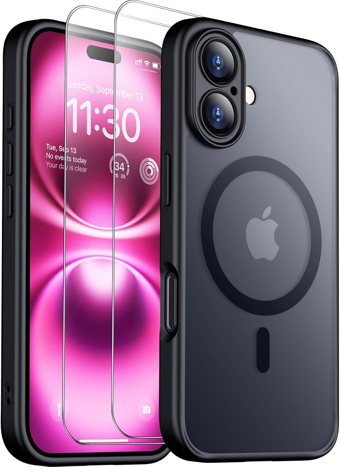 SPIDERCASE Designed for iPhone 16 Case, Magnetic Translucent [2+Full Coverage Te...