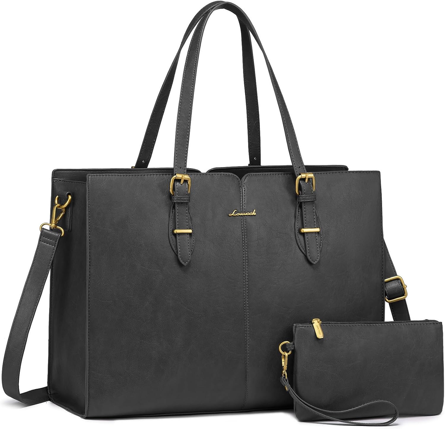 LOVEVOOK Laptop Bag for Women,Vintage Tote Bag for Work,Waterproof Handbags Shou...