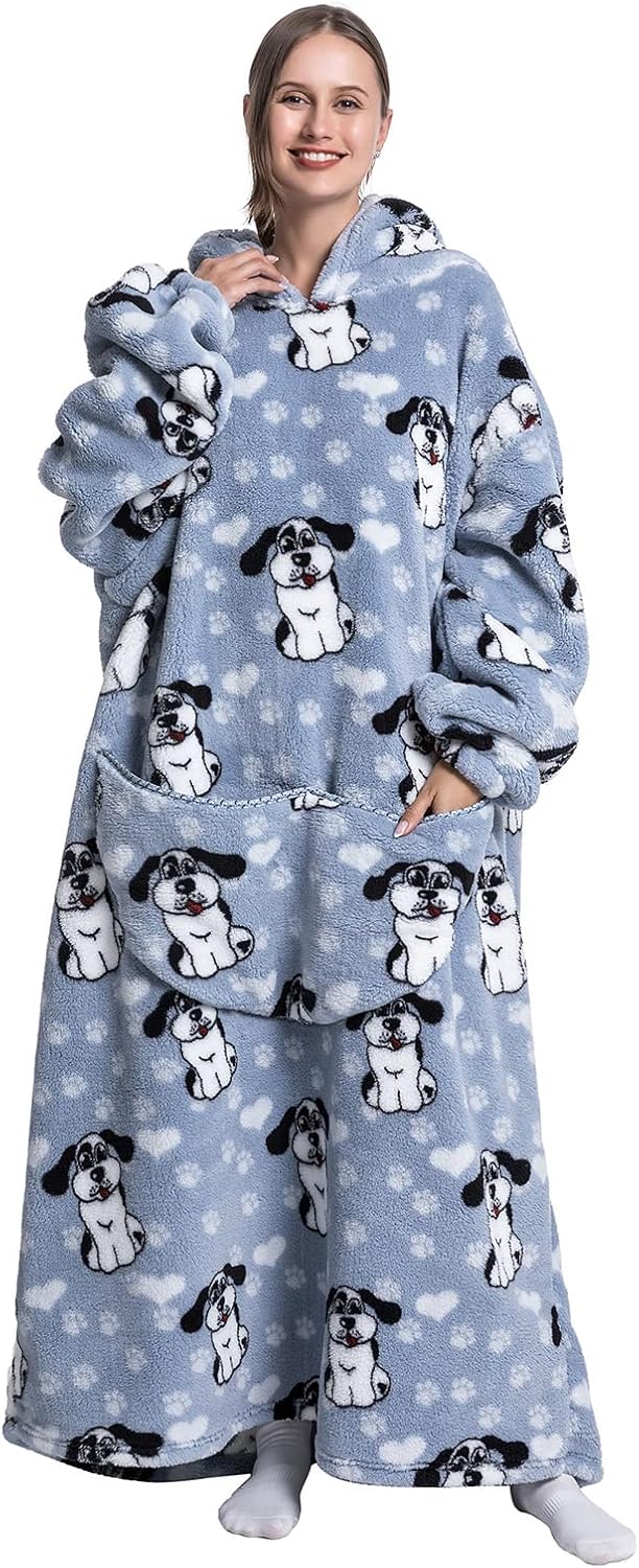 Seogva Extra Long Wearable Blanket Hoodie, Oversized Blanket Sweatshirt for Wome...