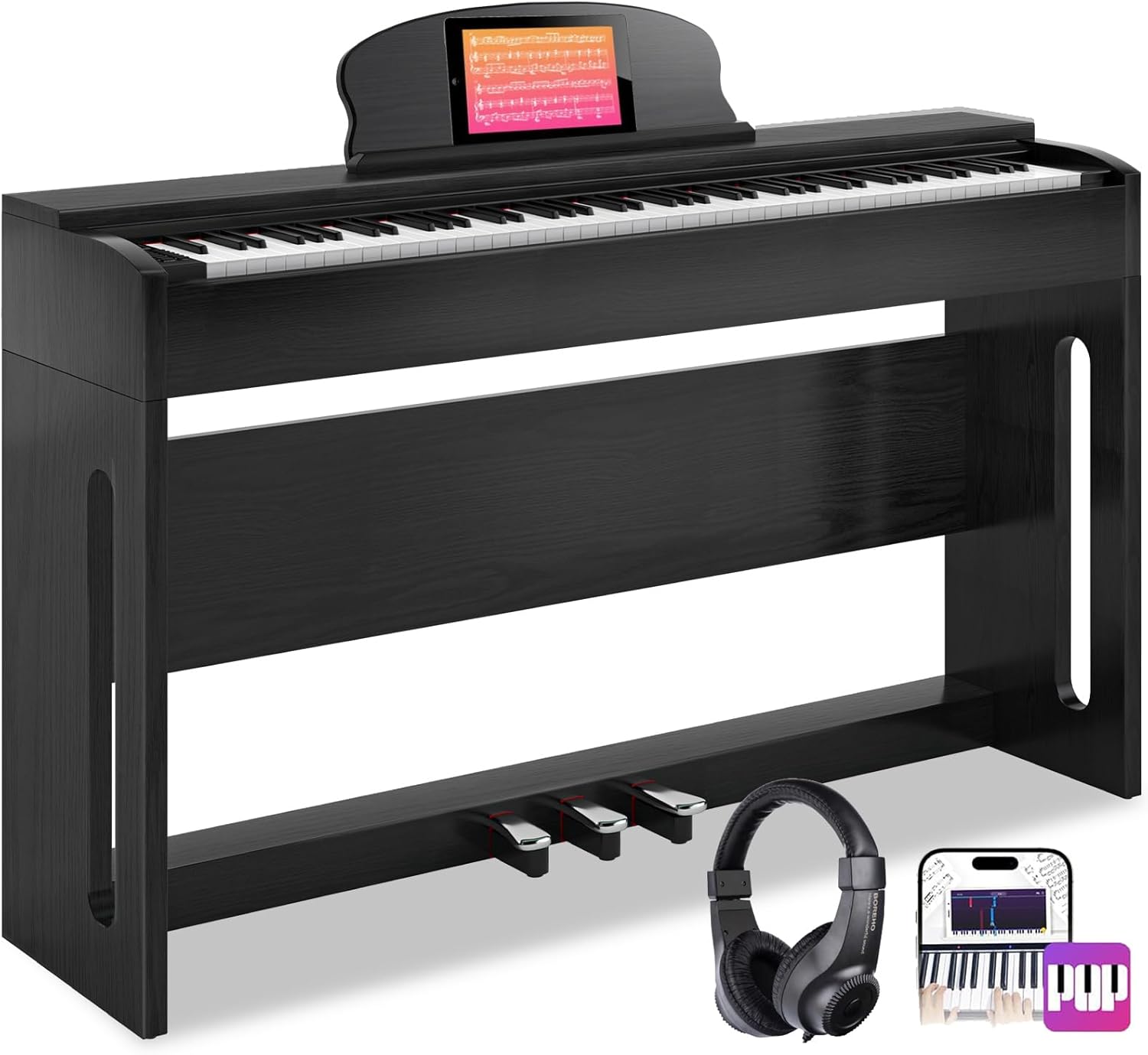 AODSK 88-Key Weighted Hammer Action Digital Piano with Speakers,Furniture Stand...