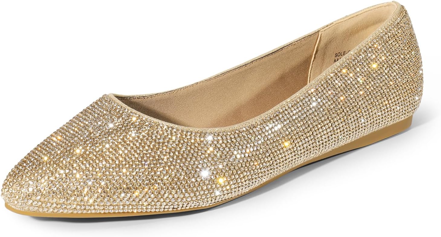 DREAM PAIRS Women's Dress Pointed Toe Flats Ballet Comfort Soft Slip On Casual F...