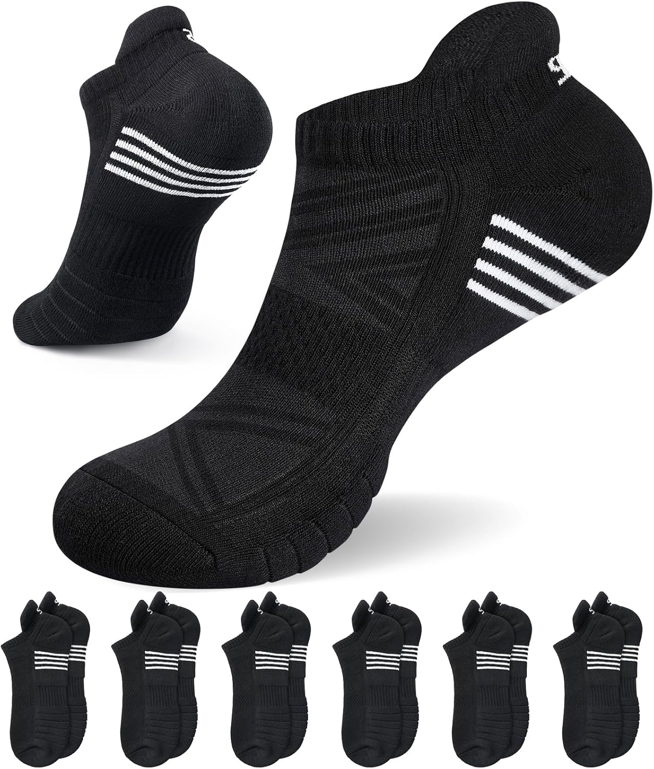 Alaplus Running Socks Cushioned Sports Socks Ankle Socks Trainer Socks for Men W...