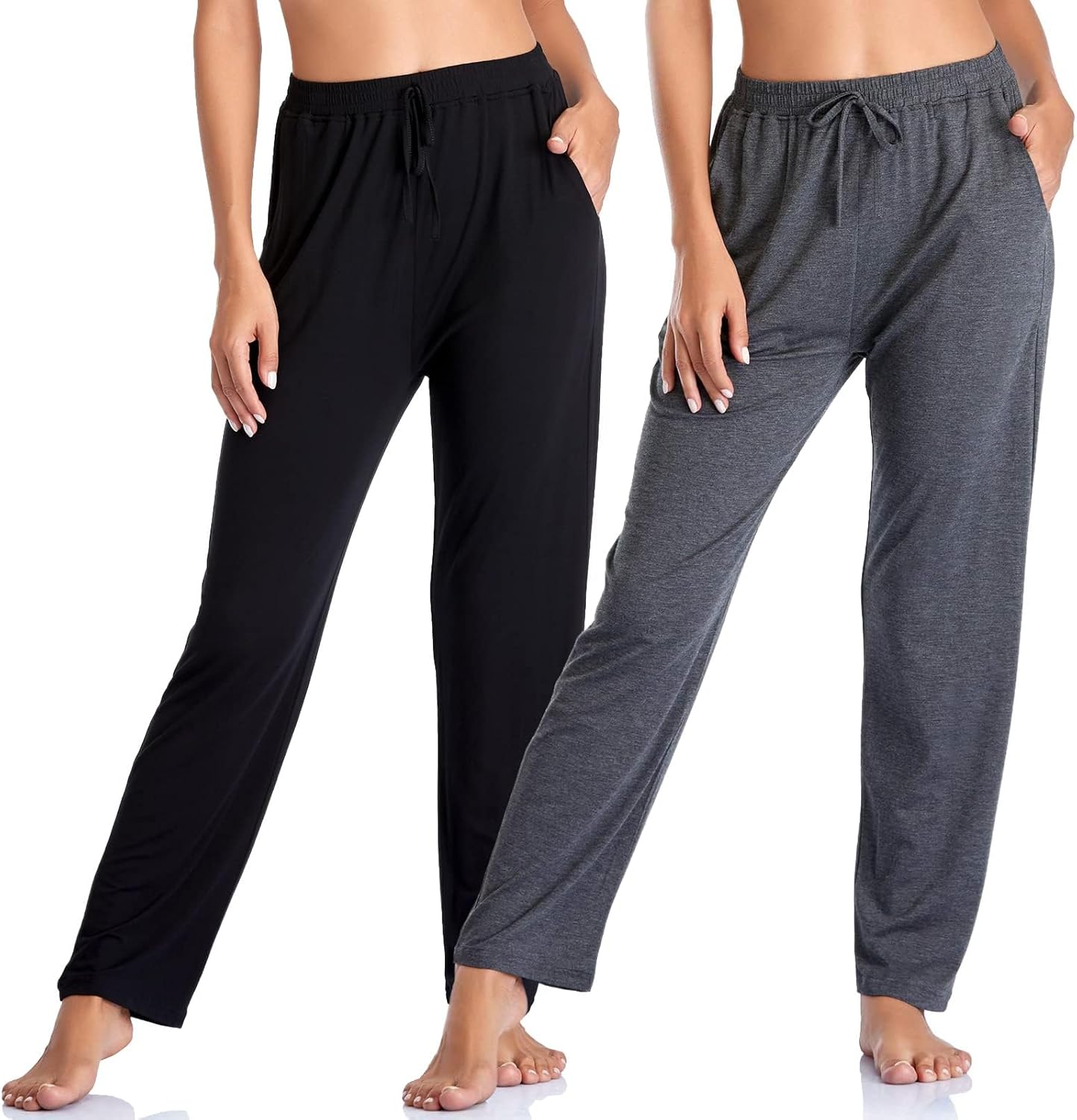 Envlon Women's Yoga Pants with Pockets Comfy Stretch Loose Wide Leg Casual Pants...