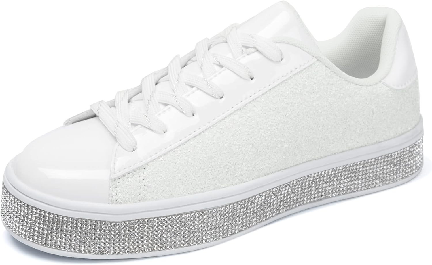 UUBARIS Women's Glitter Tennis Sneakers Neon Dressy Sparkly Sneakers Rhinestone...