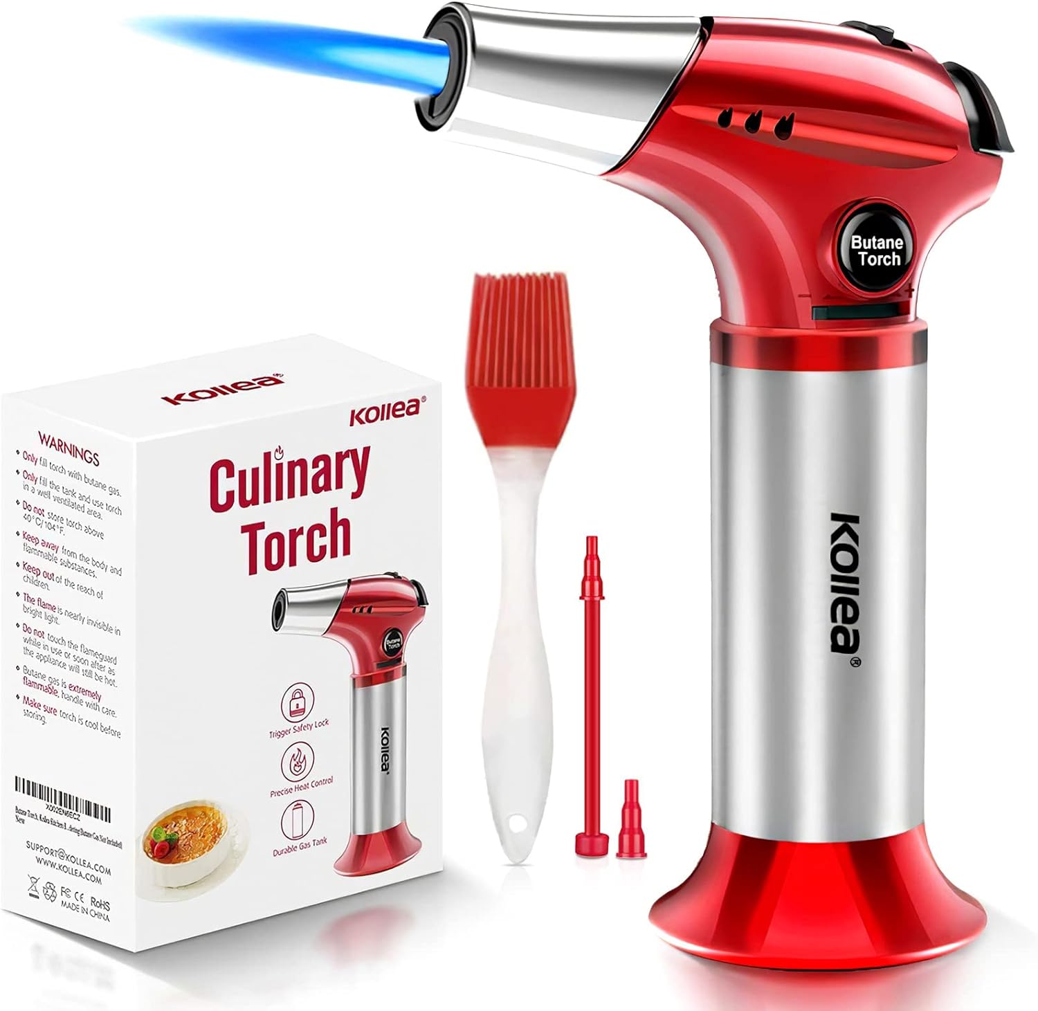 Kollea Creme Brulee Torch, Refillable Butane Torch Lighter, Kitchen Torch Food T...