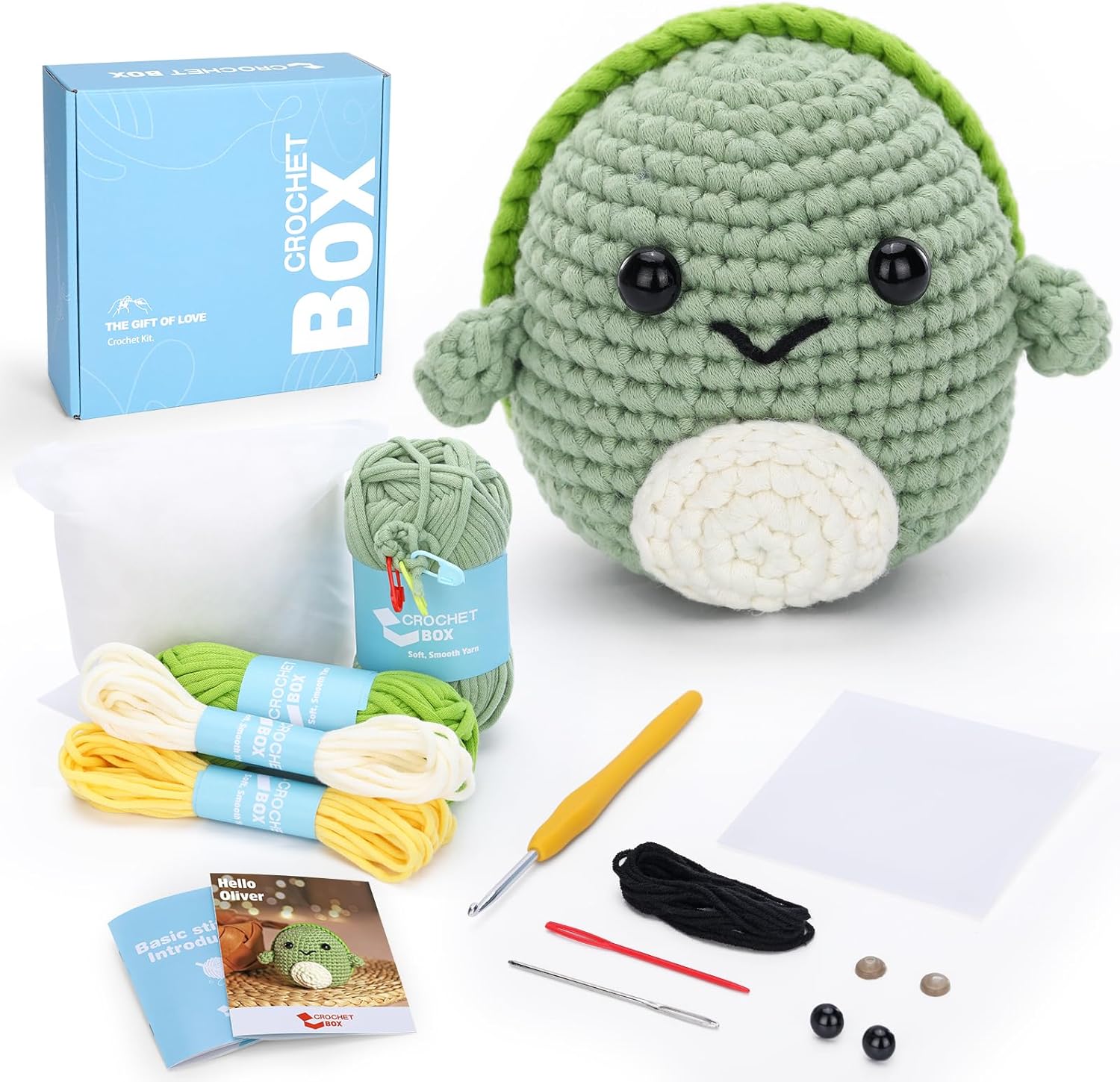 CROCHET BOX Crochet Kit for Beginners - Tortoise Crochet Kit, Learn to Crochet,...
