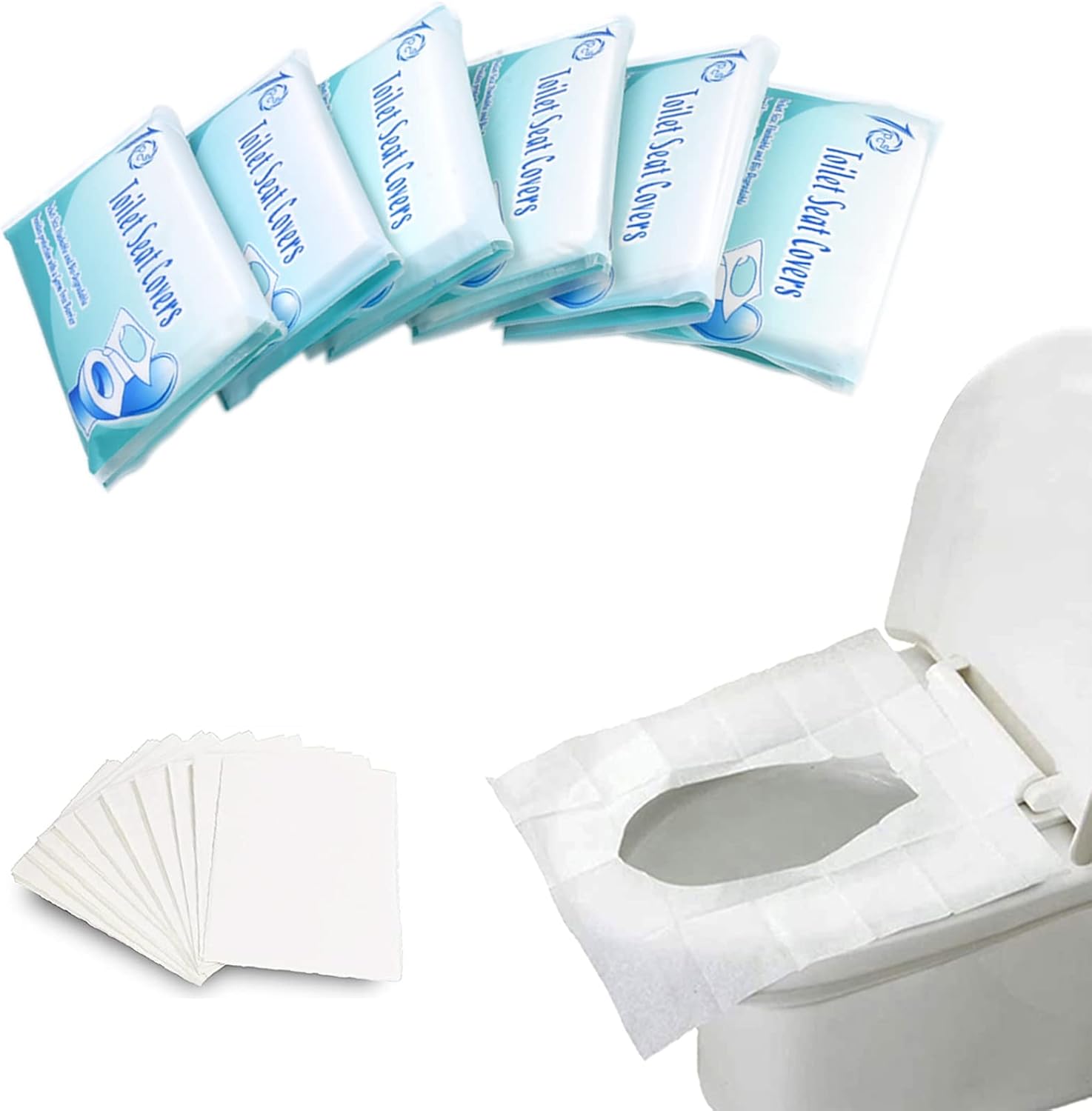 MAIYADUO 60PCS Disposable Toilet Seat Covers, Flushable Toilet Seat Covers for K...